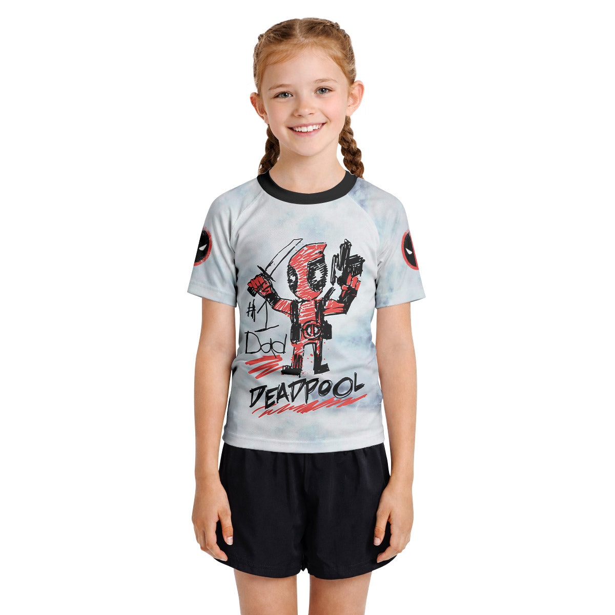 Deadpool Number 1 Dad Kids Rash Guard