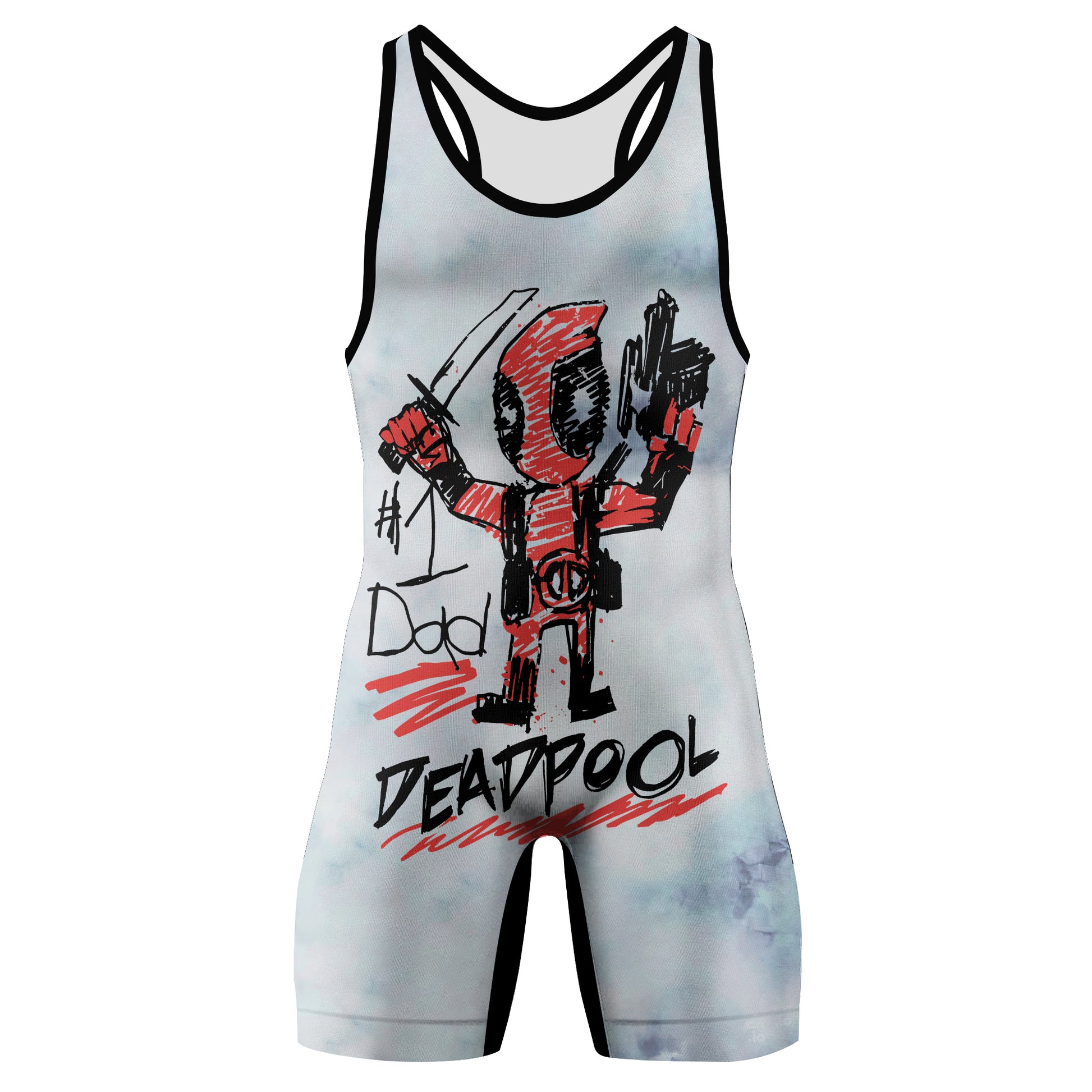Deadpool Number 1 Dad Wrestling Singlet
