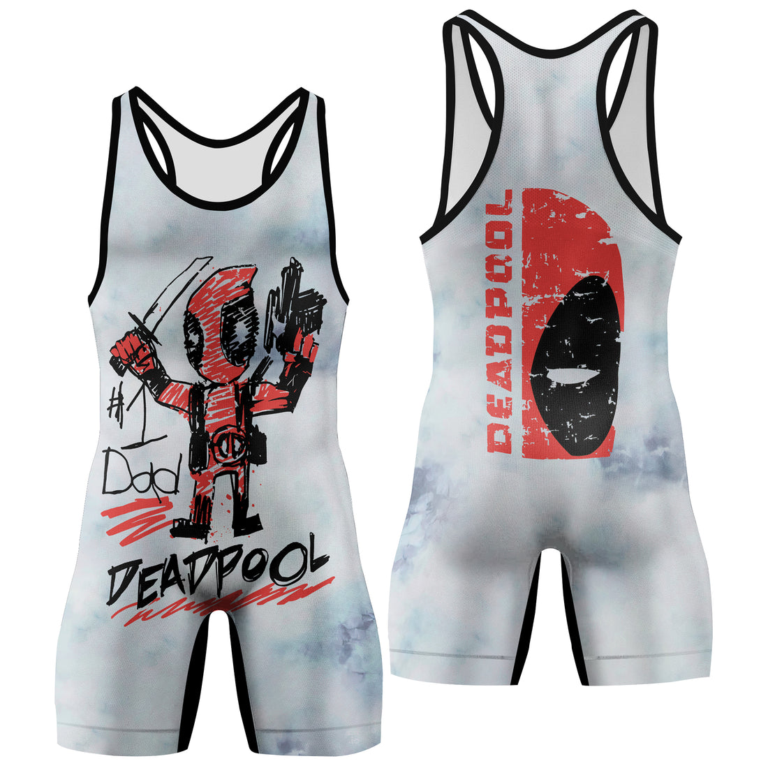 Deadpool Number 1 Dad Wrestling Singlet