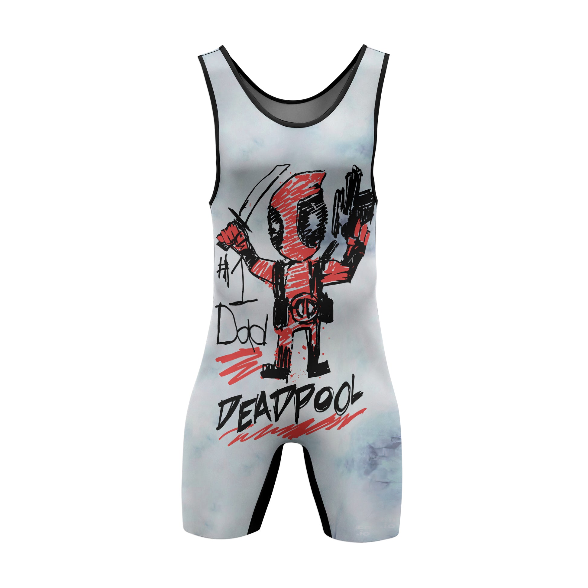 Deadpool Number 1 Dad Wrestling Singlet