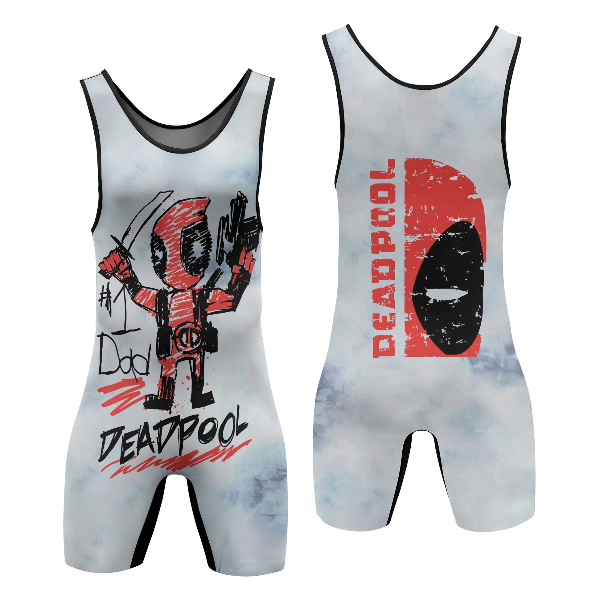 Deadpool Number 1 Dad Wrestling Singlet