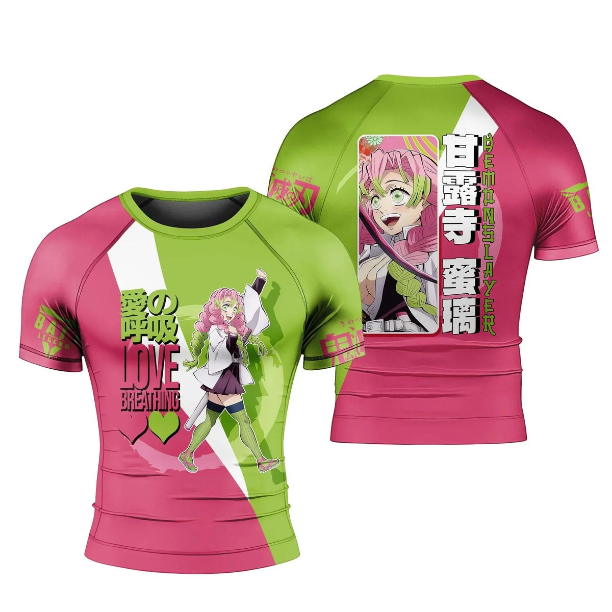 Slayer Rash Guard Demon Slayer Kanroji Mitsuri Rash Guard