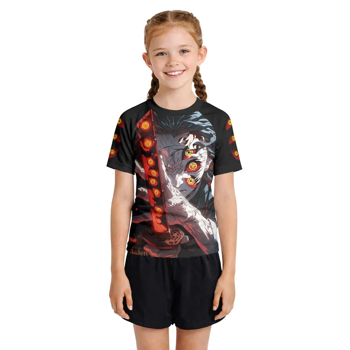 Demon Slayer Kokushibo Fallen Hashira Kids Rash Guard