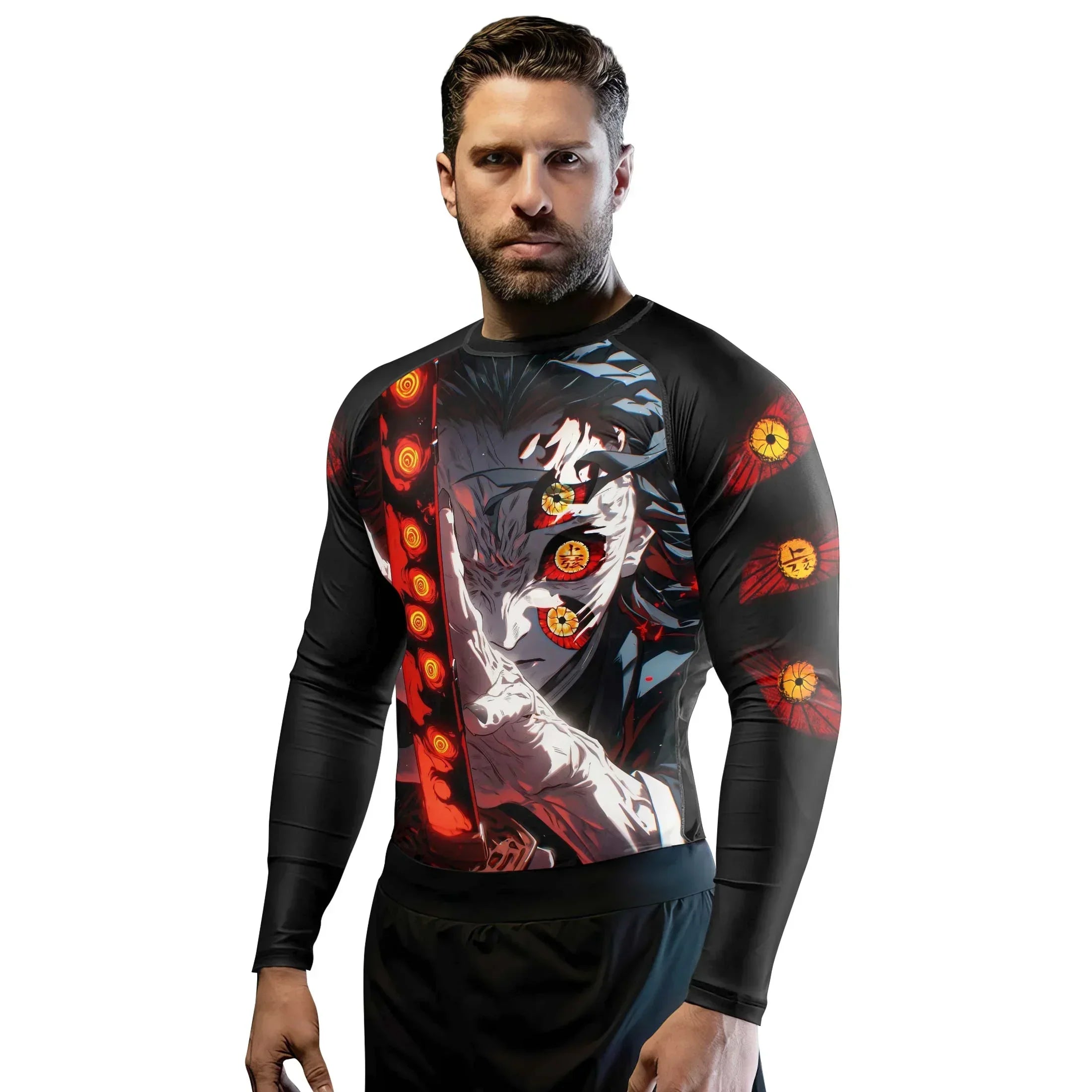 Demon Slayer Kokushibo Rash Guard for MMA & Fitness