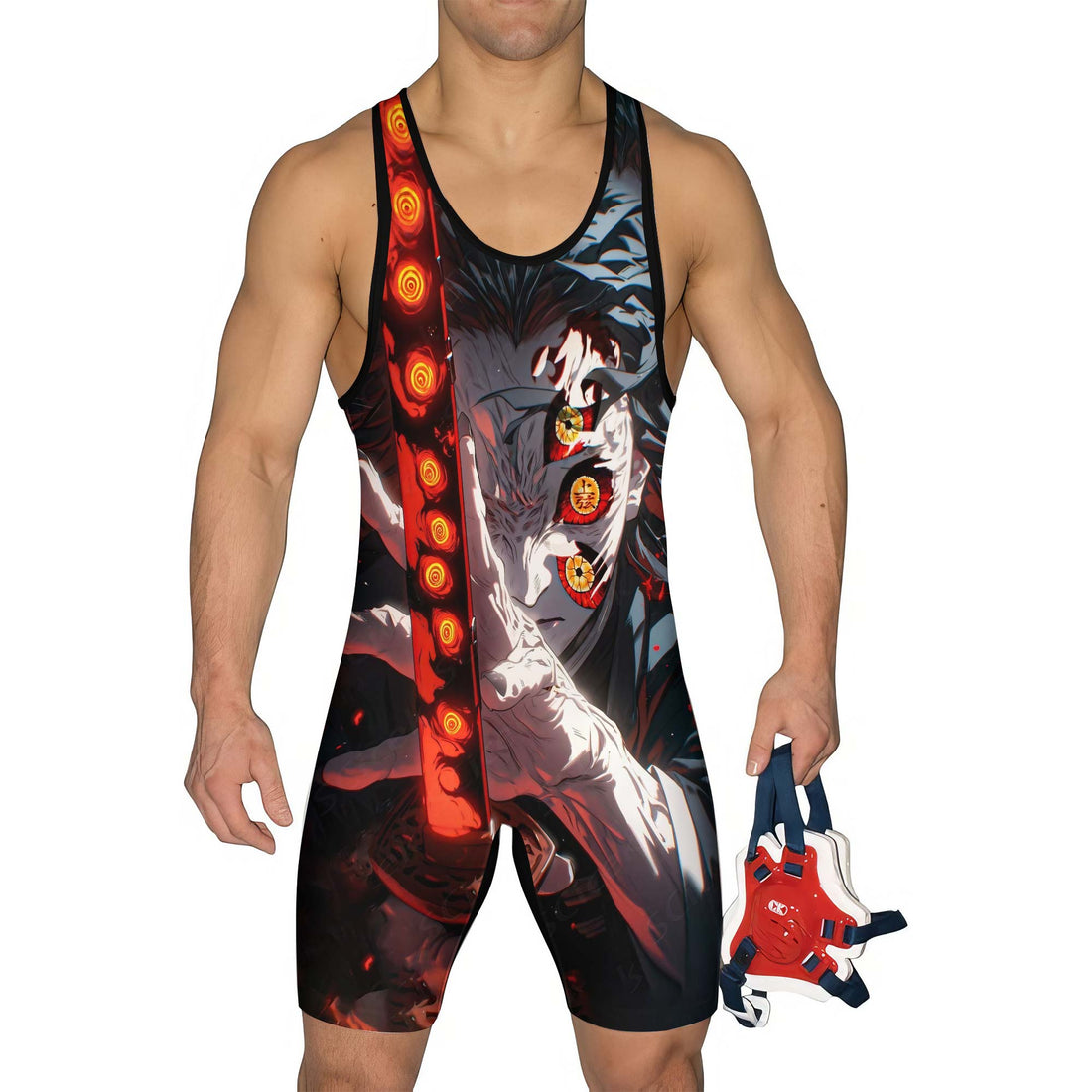 Demon Slayer Kokushibo Fallen Hashira Wrestling Singlet