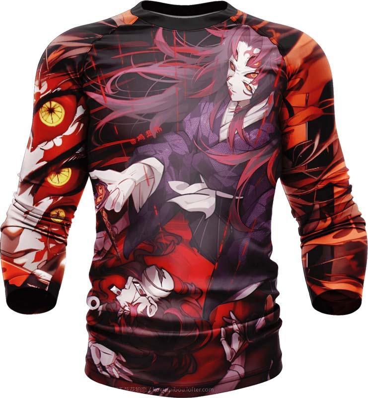 Slayer Rash Guard Demon Slayer Rank One Upper Moon Kokushibo Rash Guard