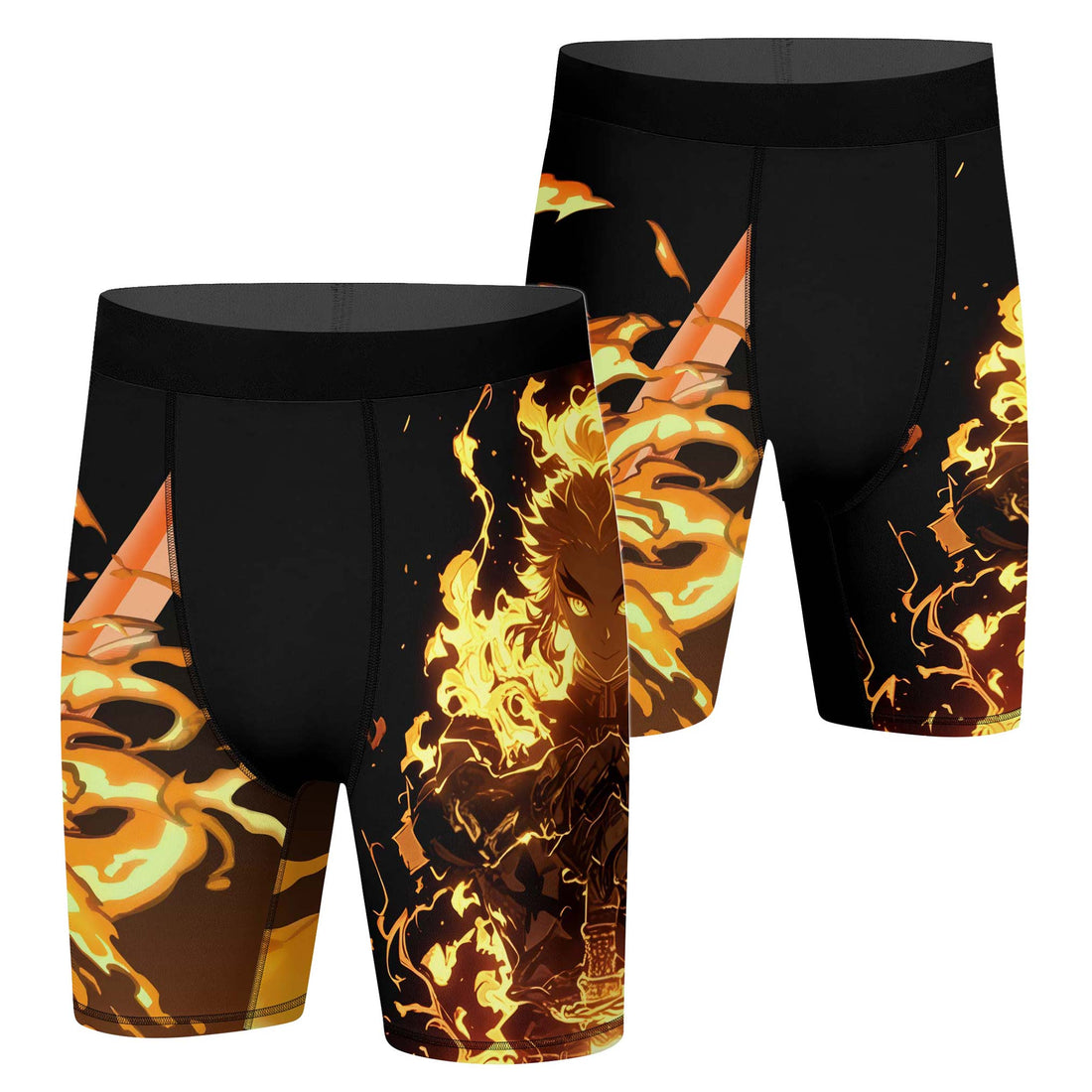 Demon Slayer Rengoku Flame Aura Compression Shorts