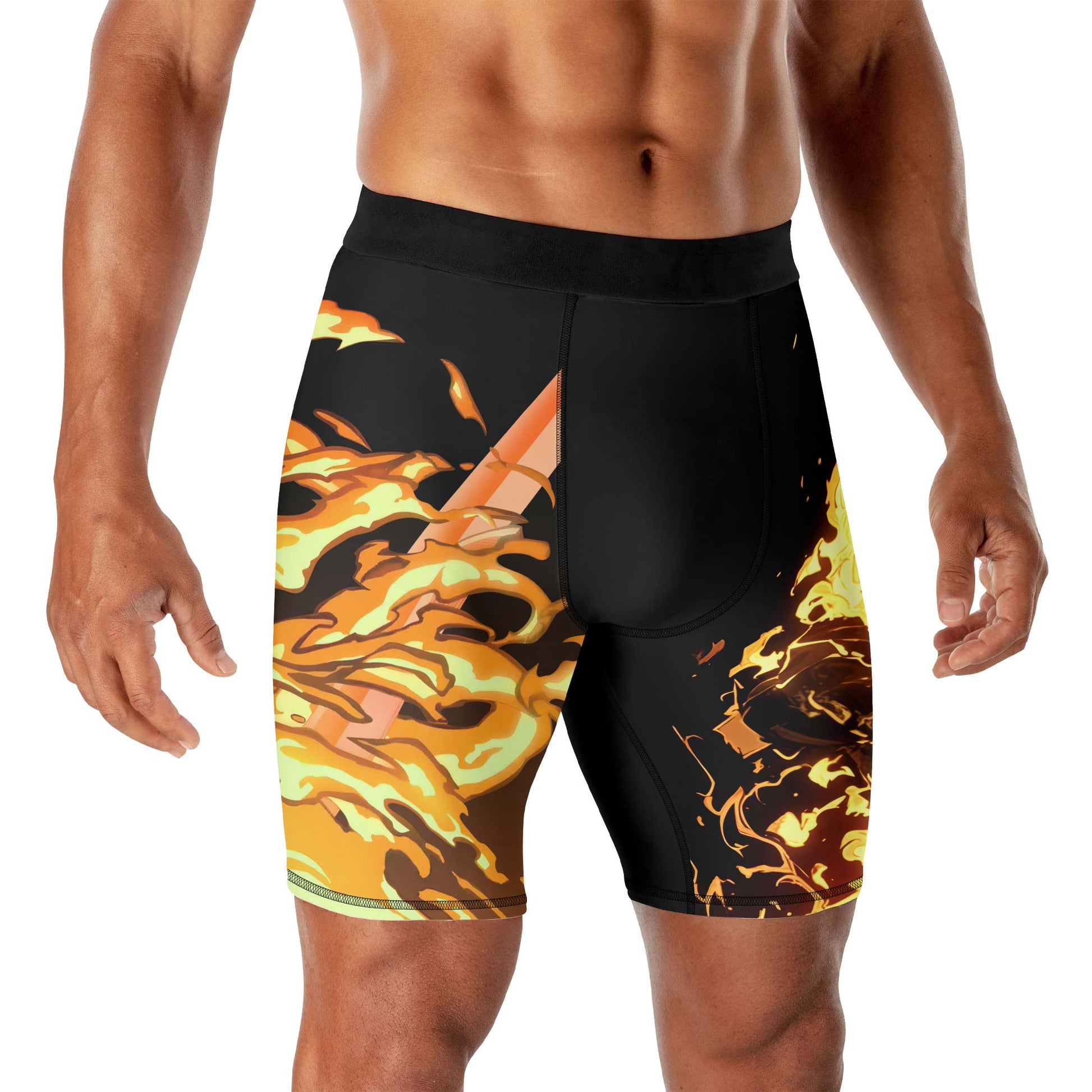 Demon Slayer Rengoku Flame Aura Compression Shorts
