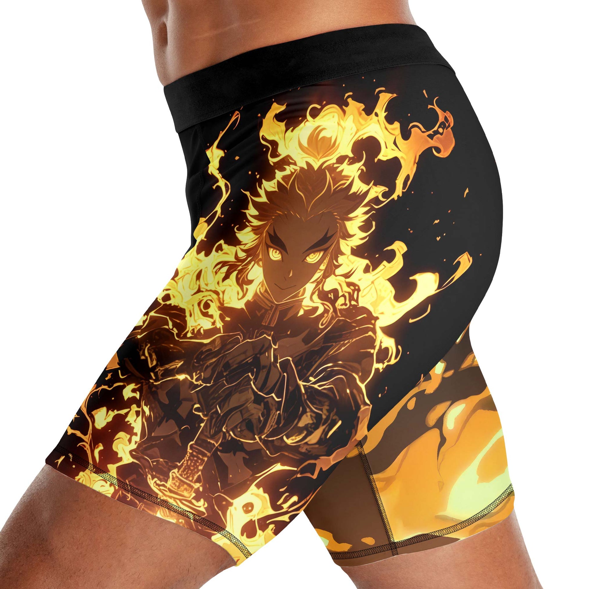 Demon Slayer Rengoku Flame Aura Compression Shorts