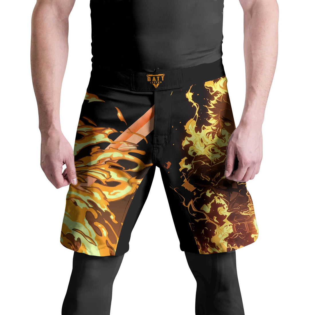 Demon Slayer Rengoku Flame Aura Fight Shorts
