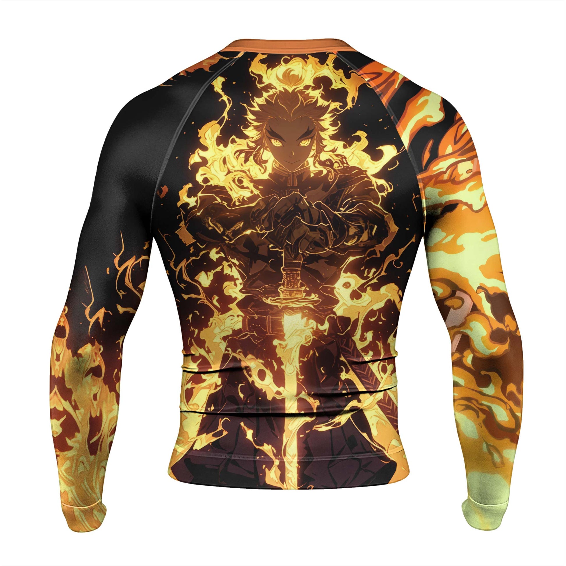 Demon Slayer Rengoku Flame Aura Rash Guard