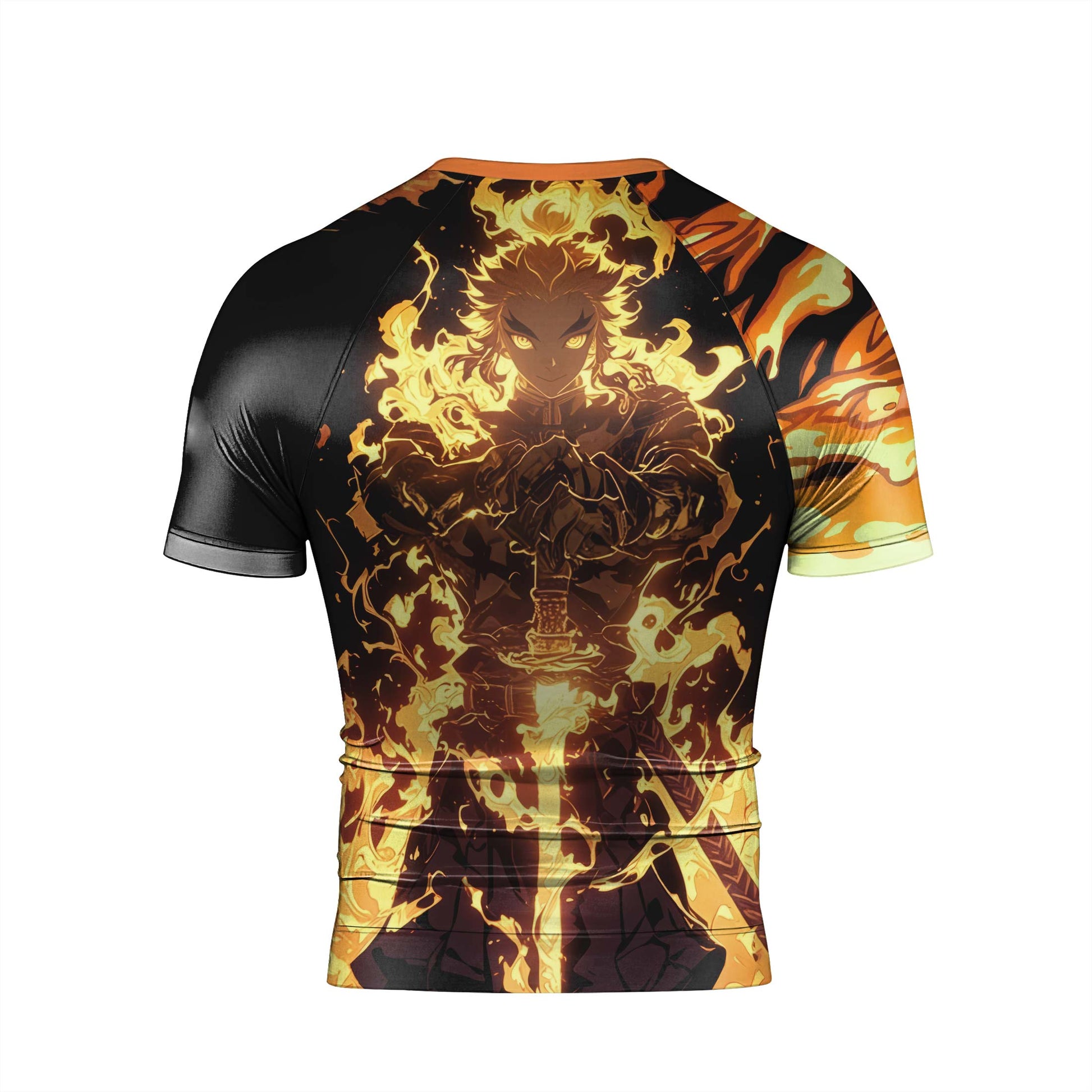 Demon Slayer Rengoku Flame Aura Rash Guard