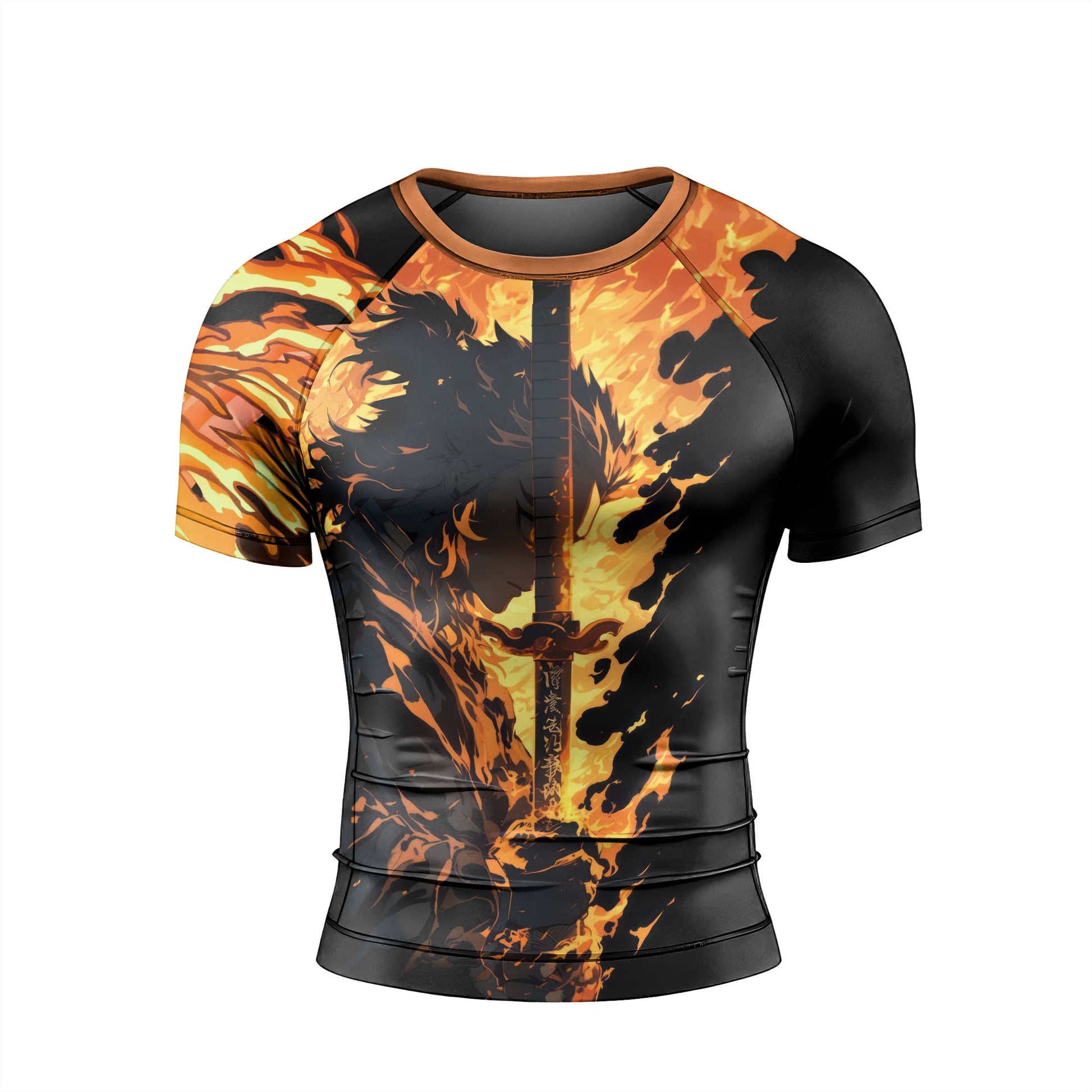 Demon Slayer Rengoku Flame Aura Rash Guard