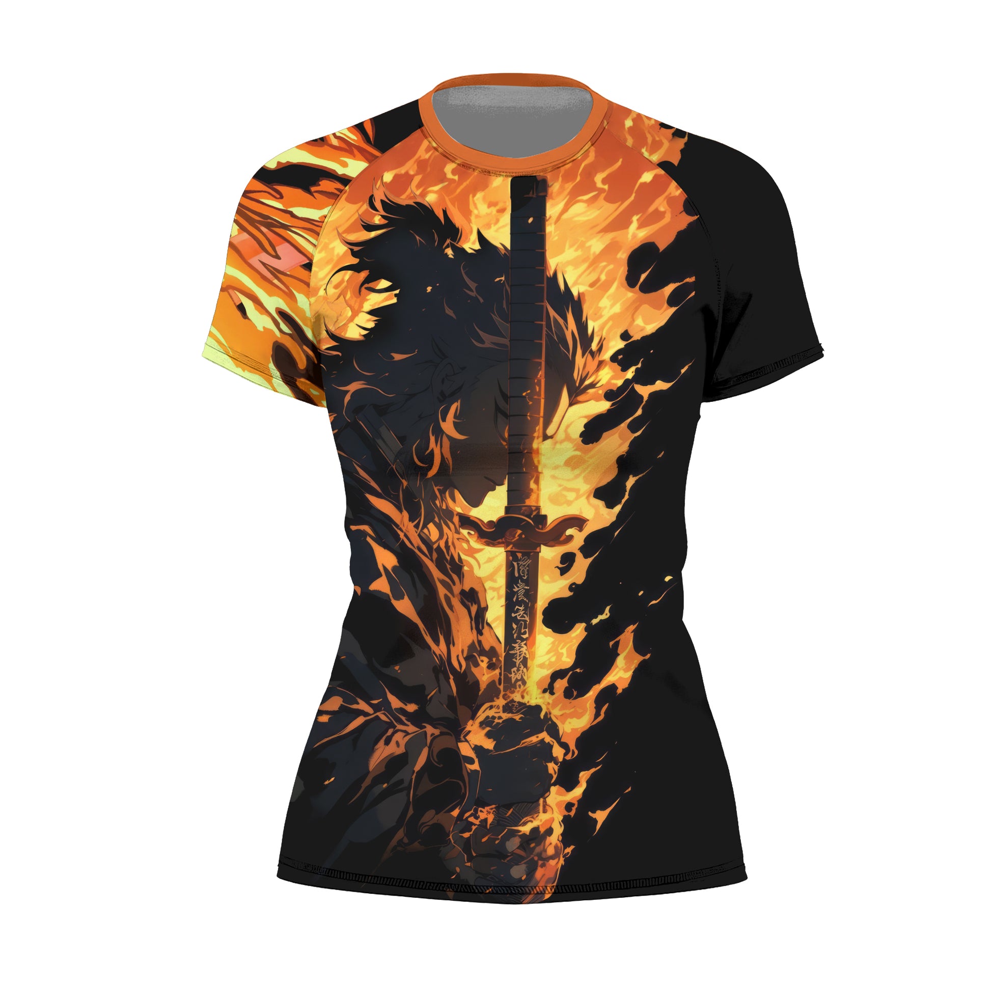 Demon Slayer Rengoku Flame Aura Rash Guard
