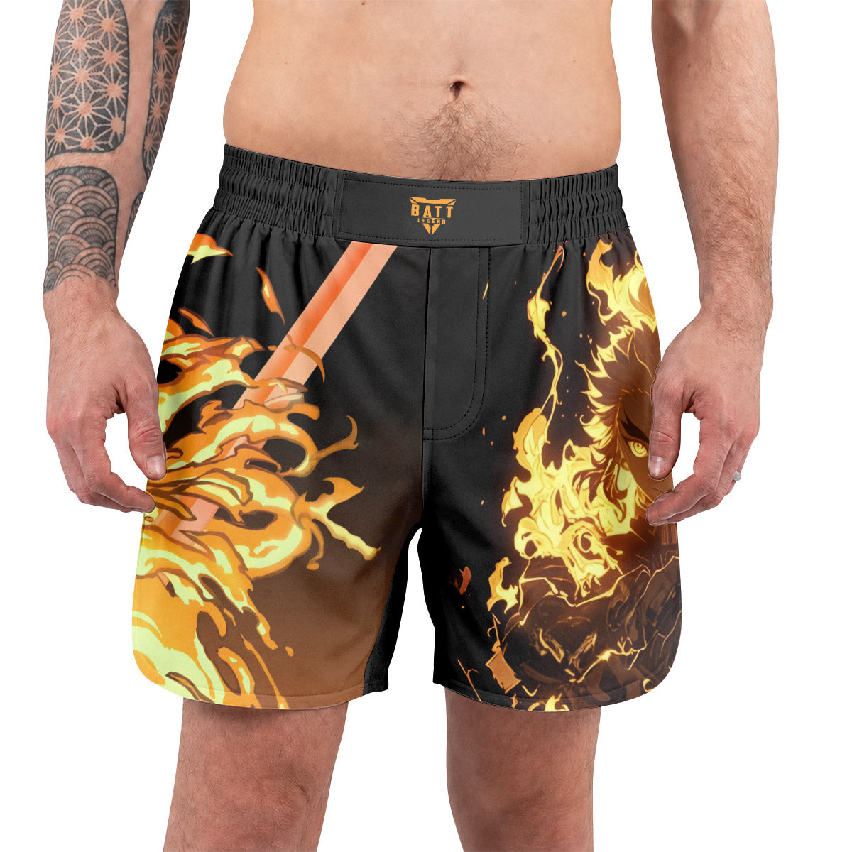 Demon Slayer Rengoku Flame Aura Grappling Shorts