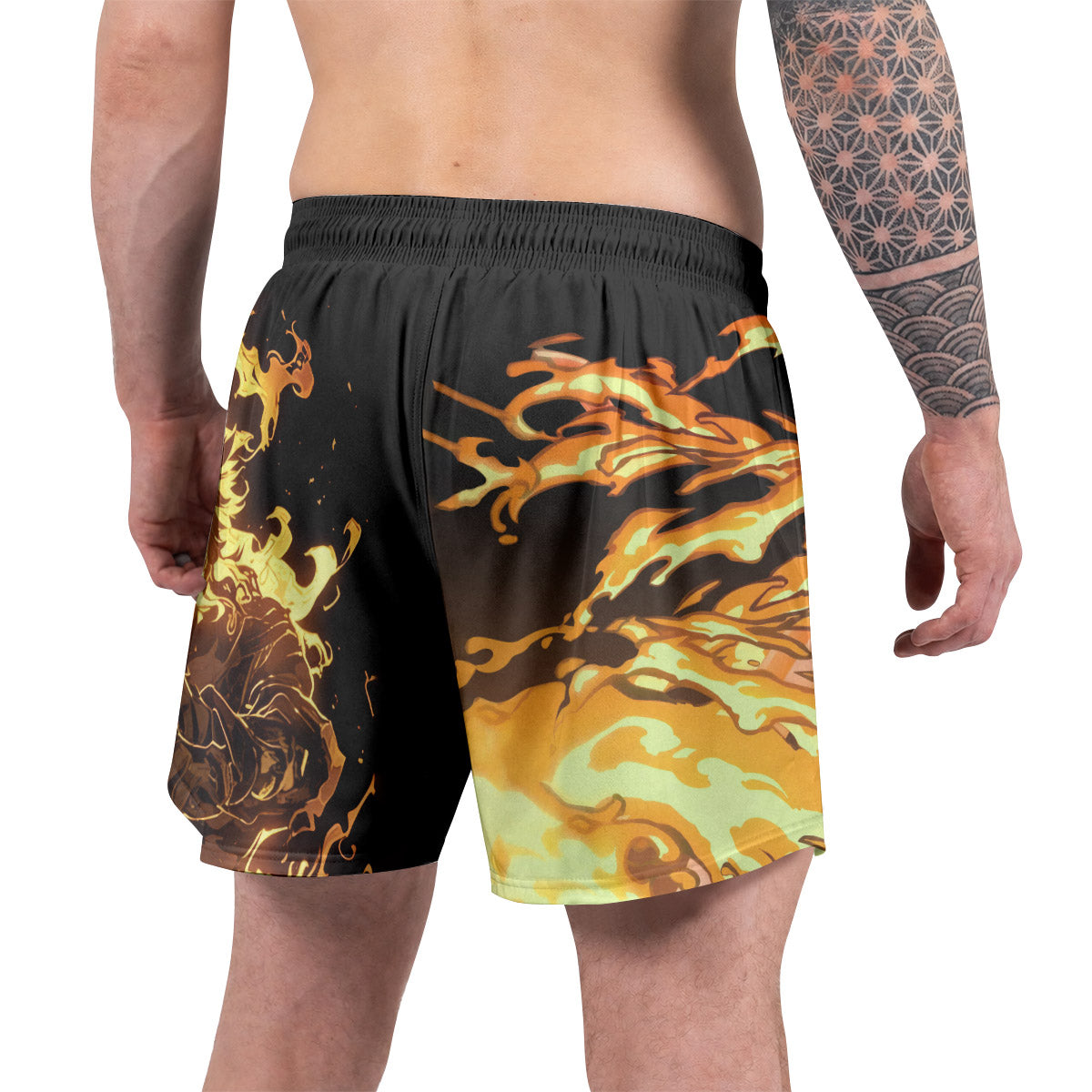 Demon Slayer Rengoku Flame Aura Grappling Shorts