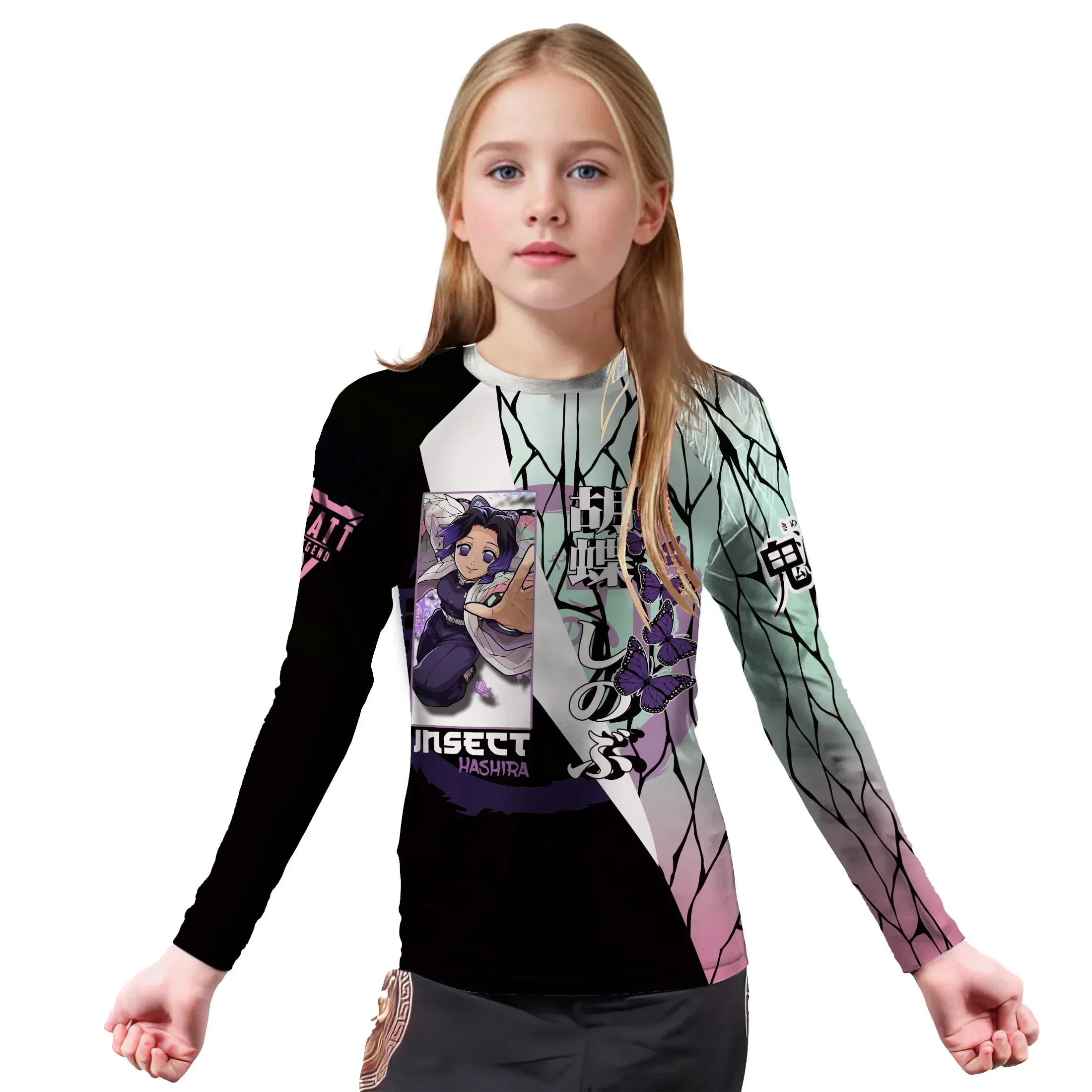 Demon Slayer Shinobu Kocho Kids Rash Guard | Athletic Wear