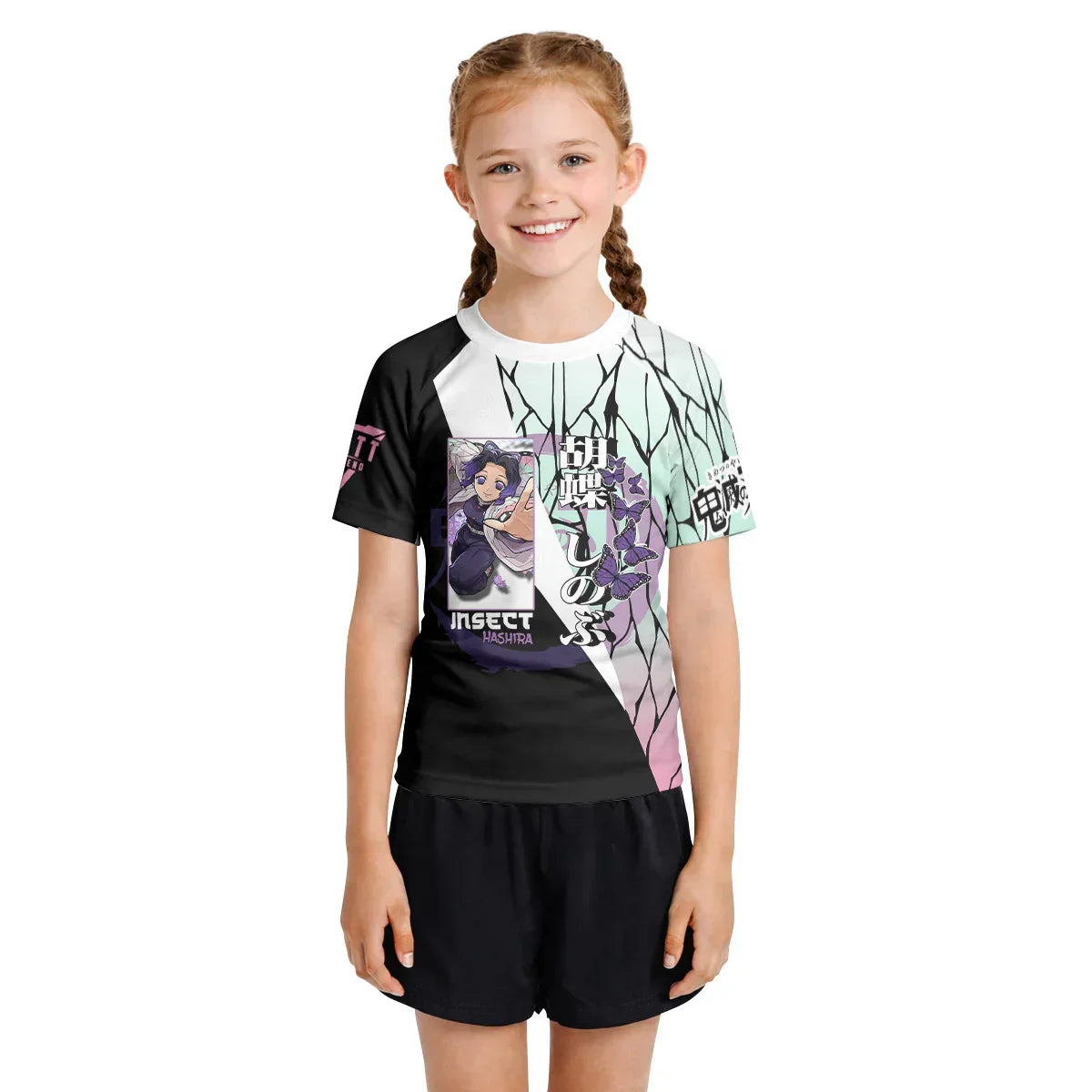 Demon Slayer Shinobu Kocho Kids Rash Guard