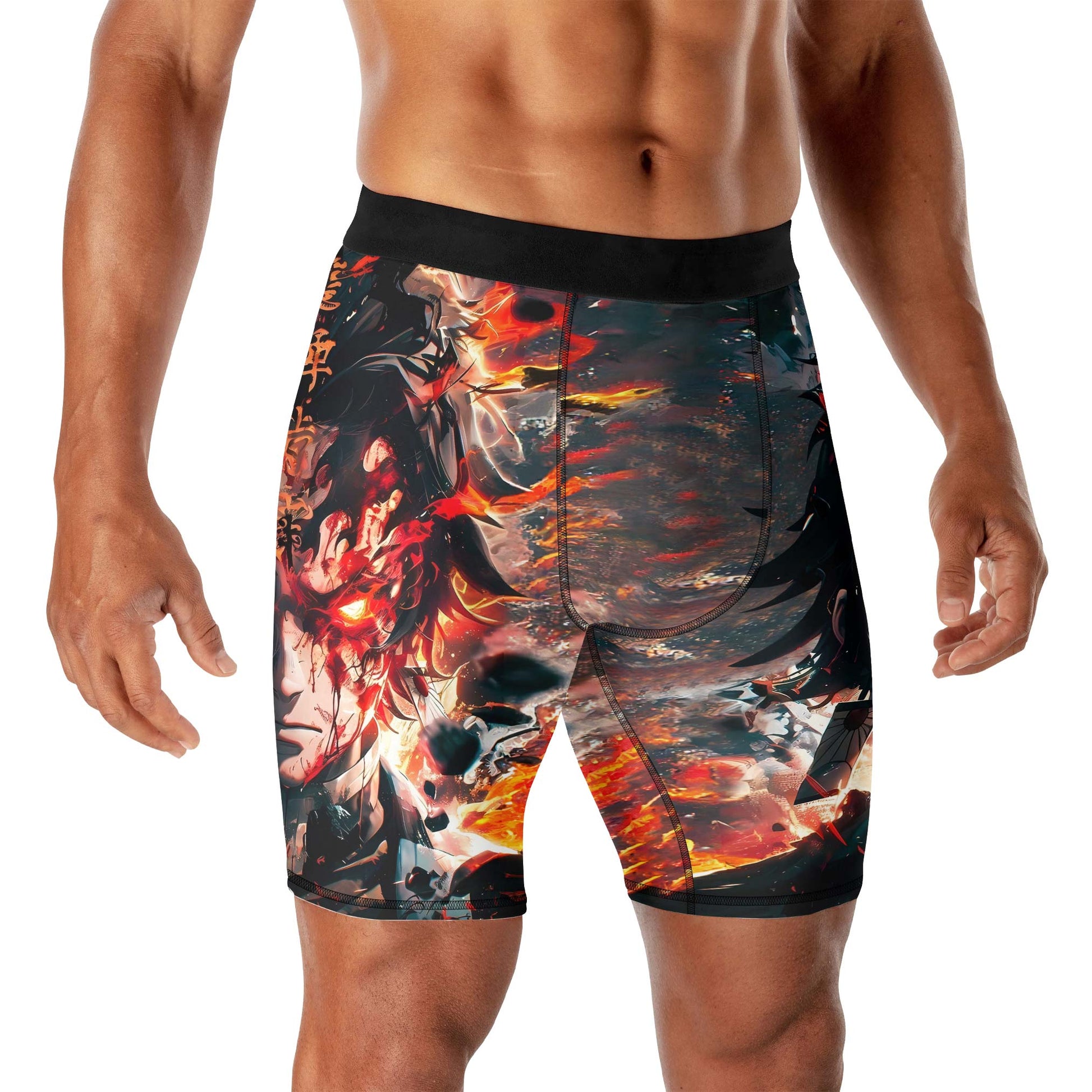 Demon Slayer Tanjiro Flame God Aura Compression Shorts
