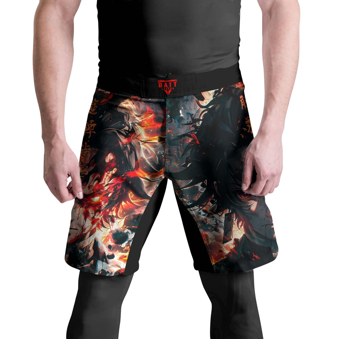 Demon Slayer Tanjiro Flame God Aura Fight Shorts