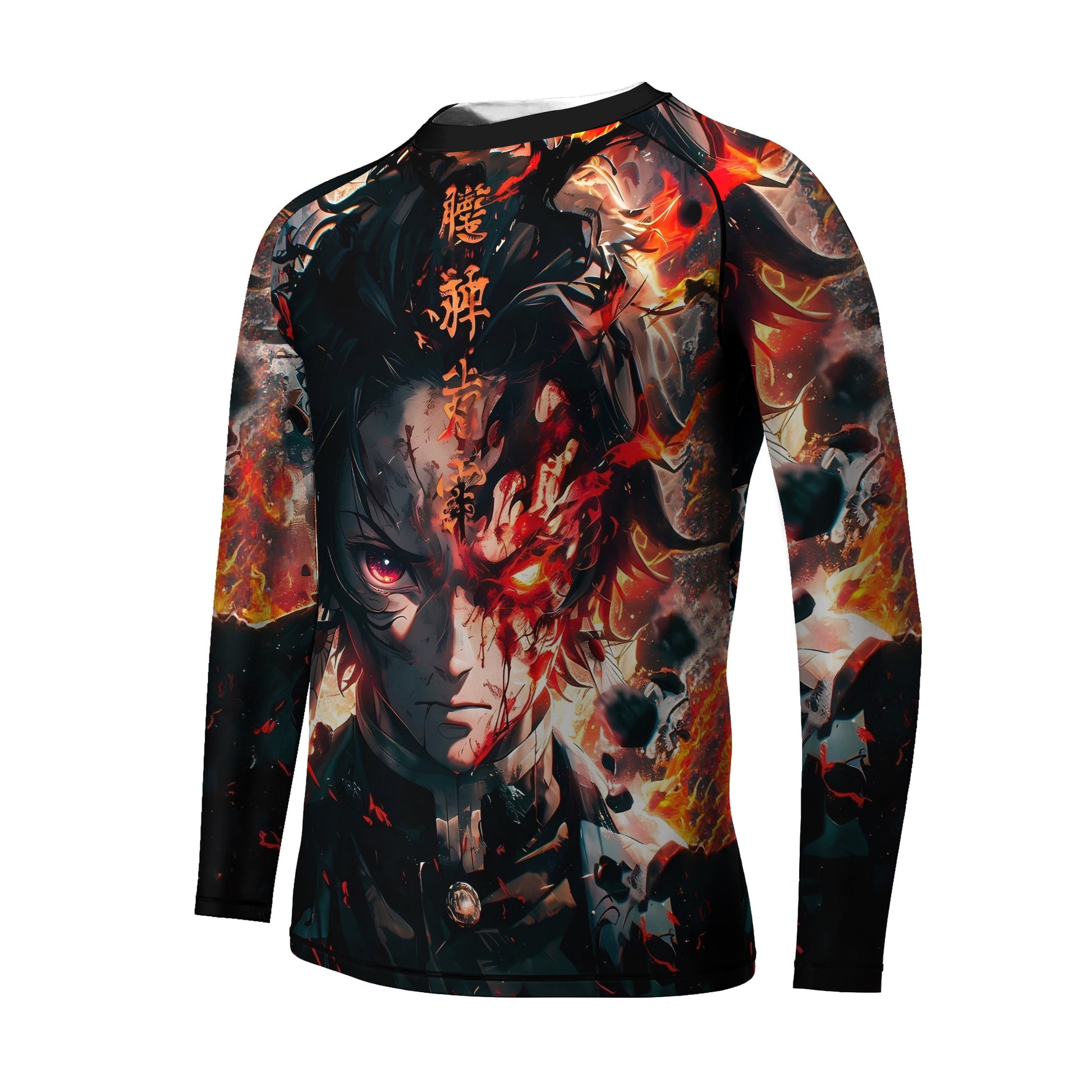 Demon Slayer Tanjiro Flame God Aura Kids Rash Guard
