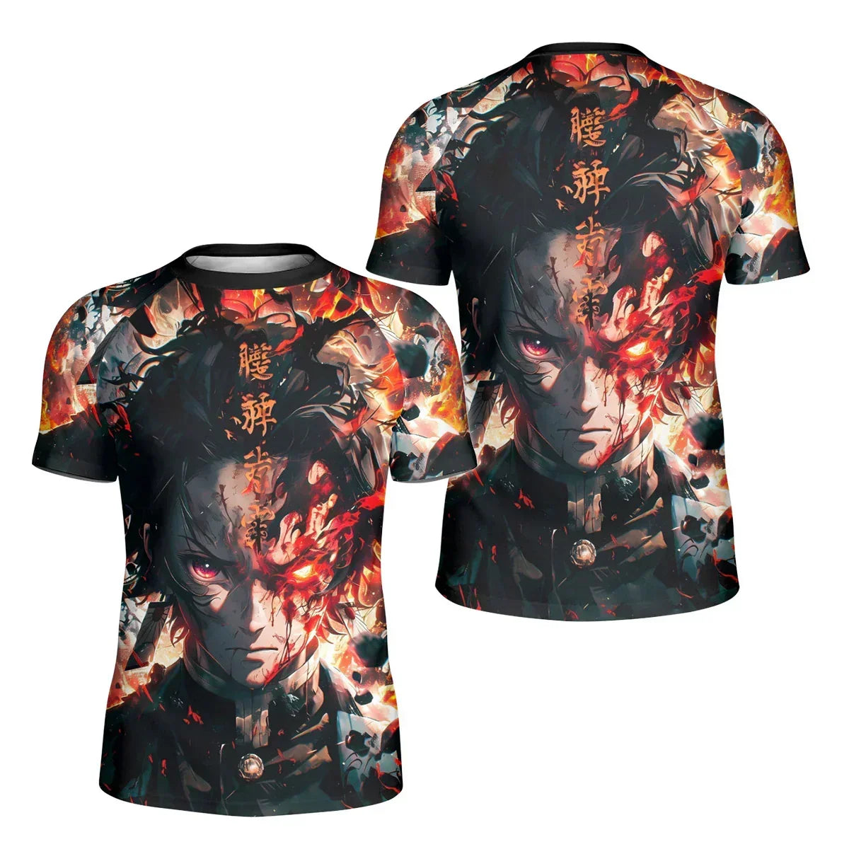 Demon Slayer Tanjiro Flame God Aura Kids Rash Guard