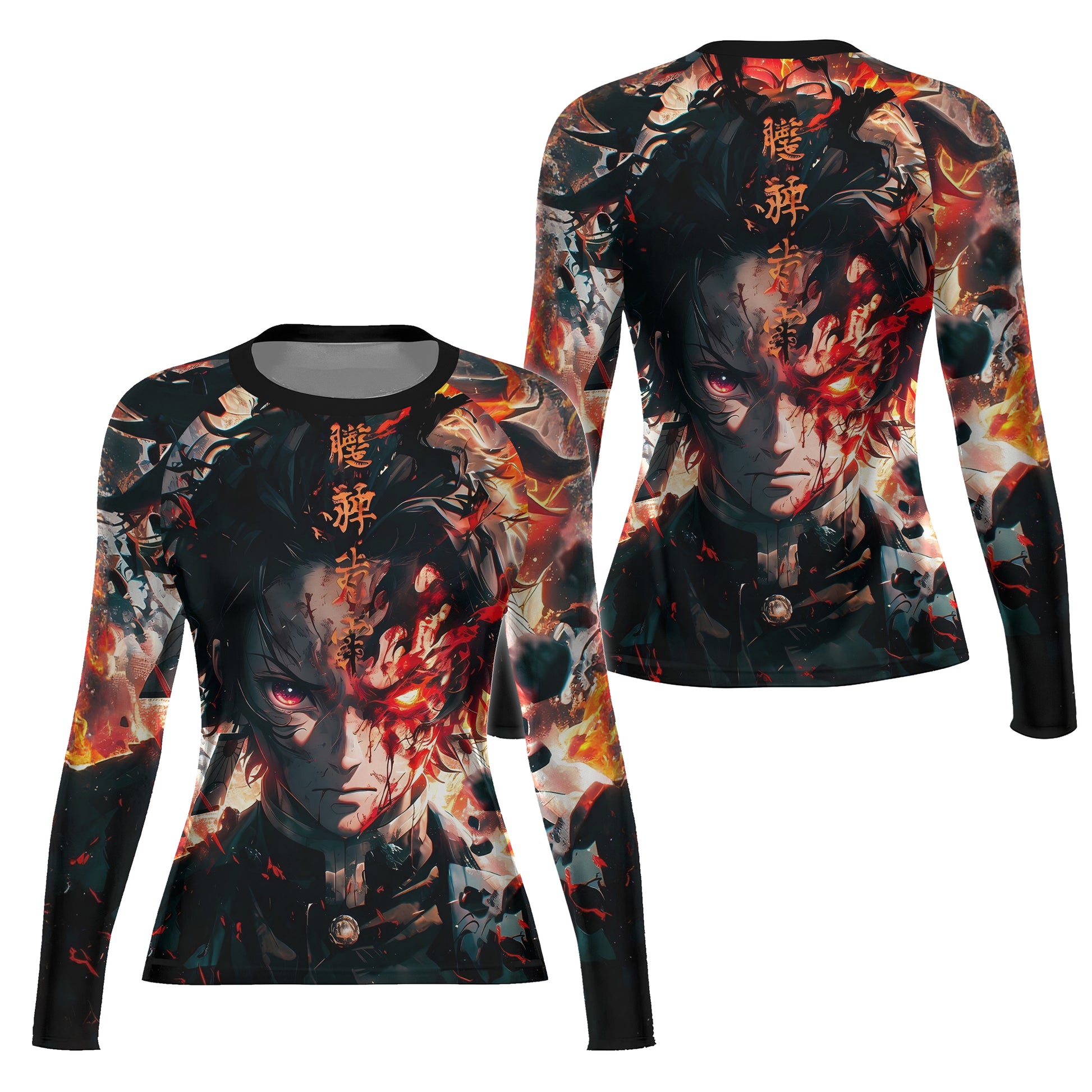 Demon Slayer Tanjiro Flame God Aura Rash Guard