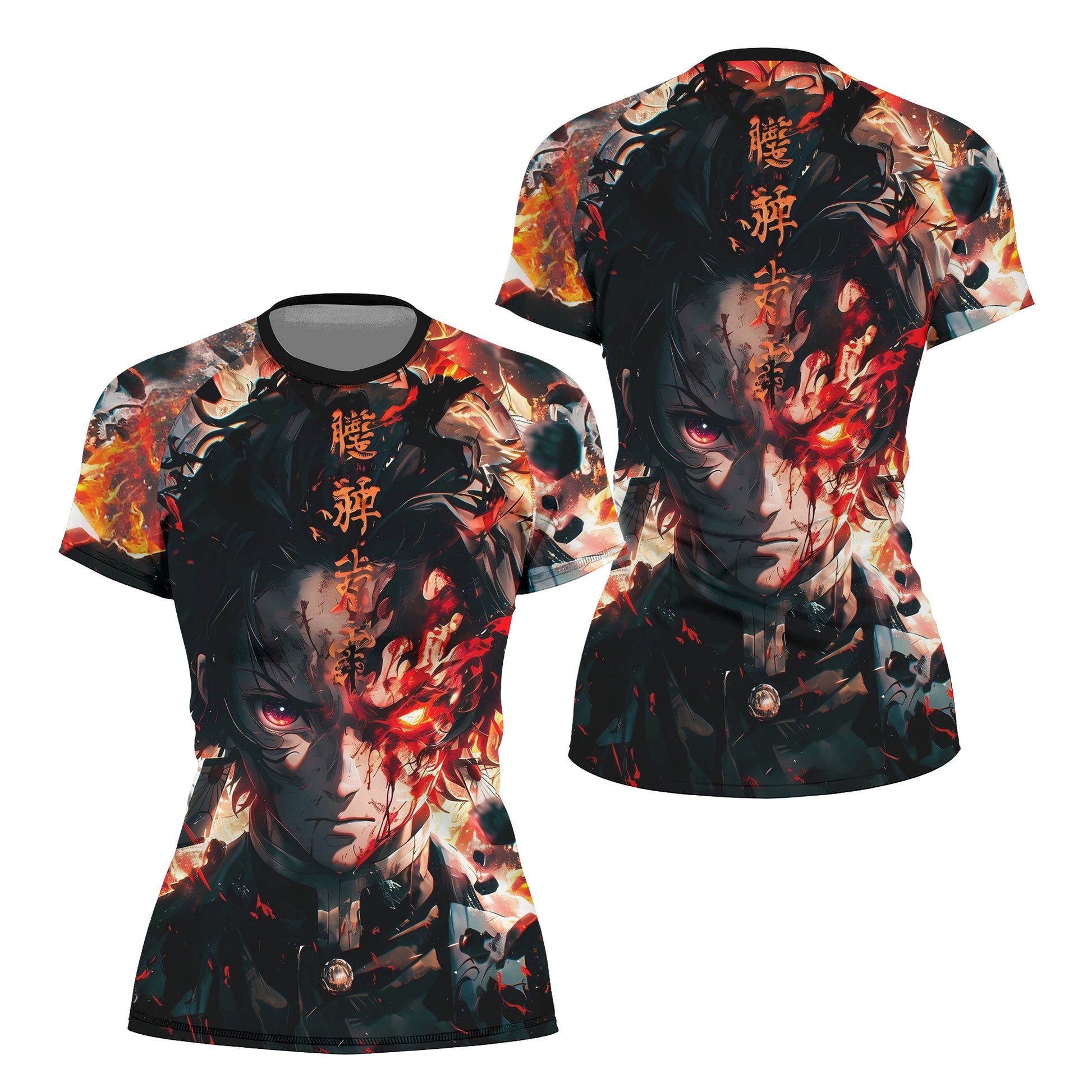 Demon Slayer Tanjiro Flame God Aura Rash Guard