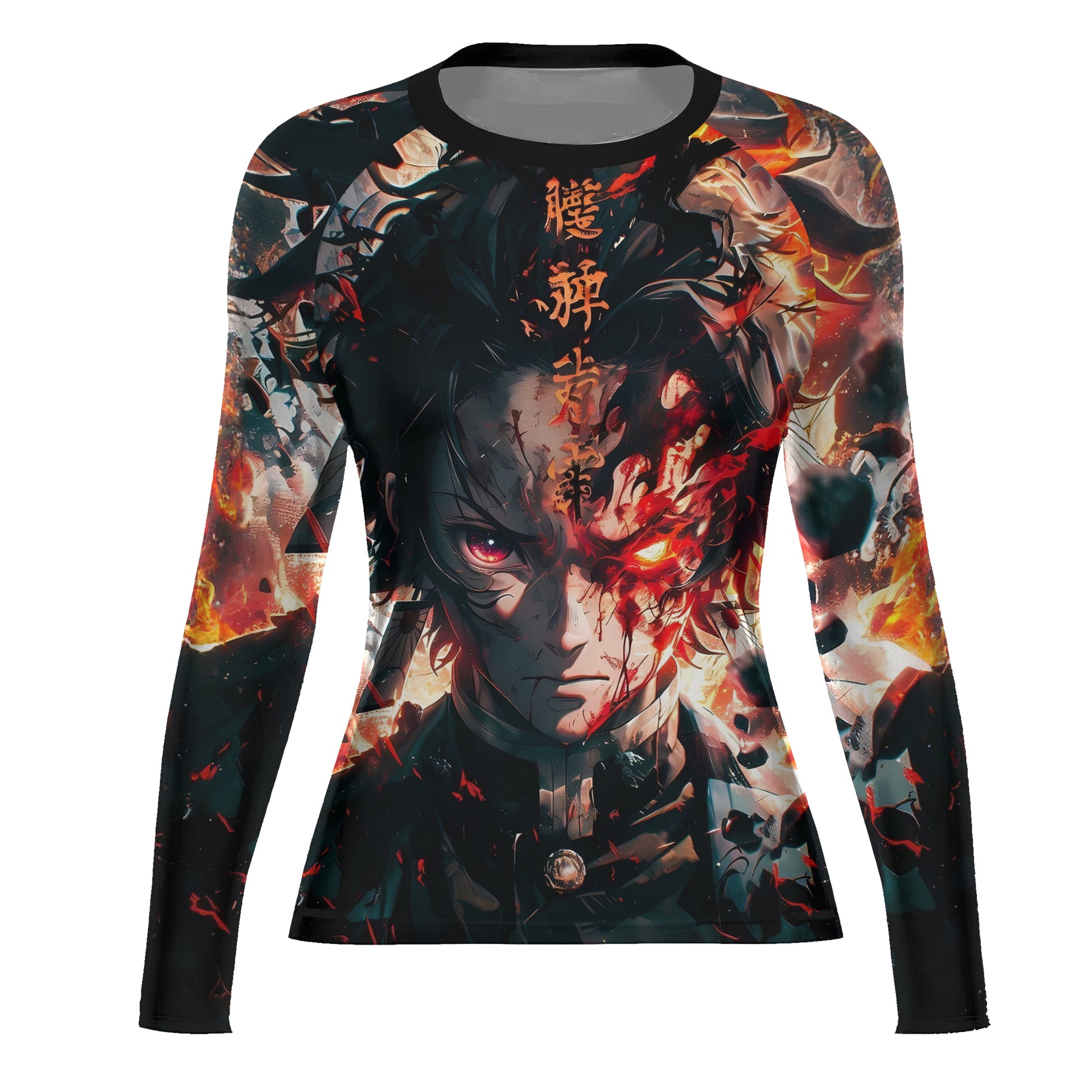 Demon Slayer Tanjiro Flame God Aura Rash Guard