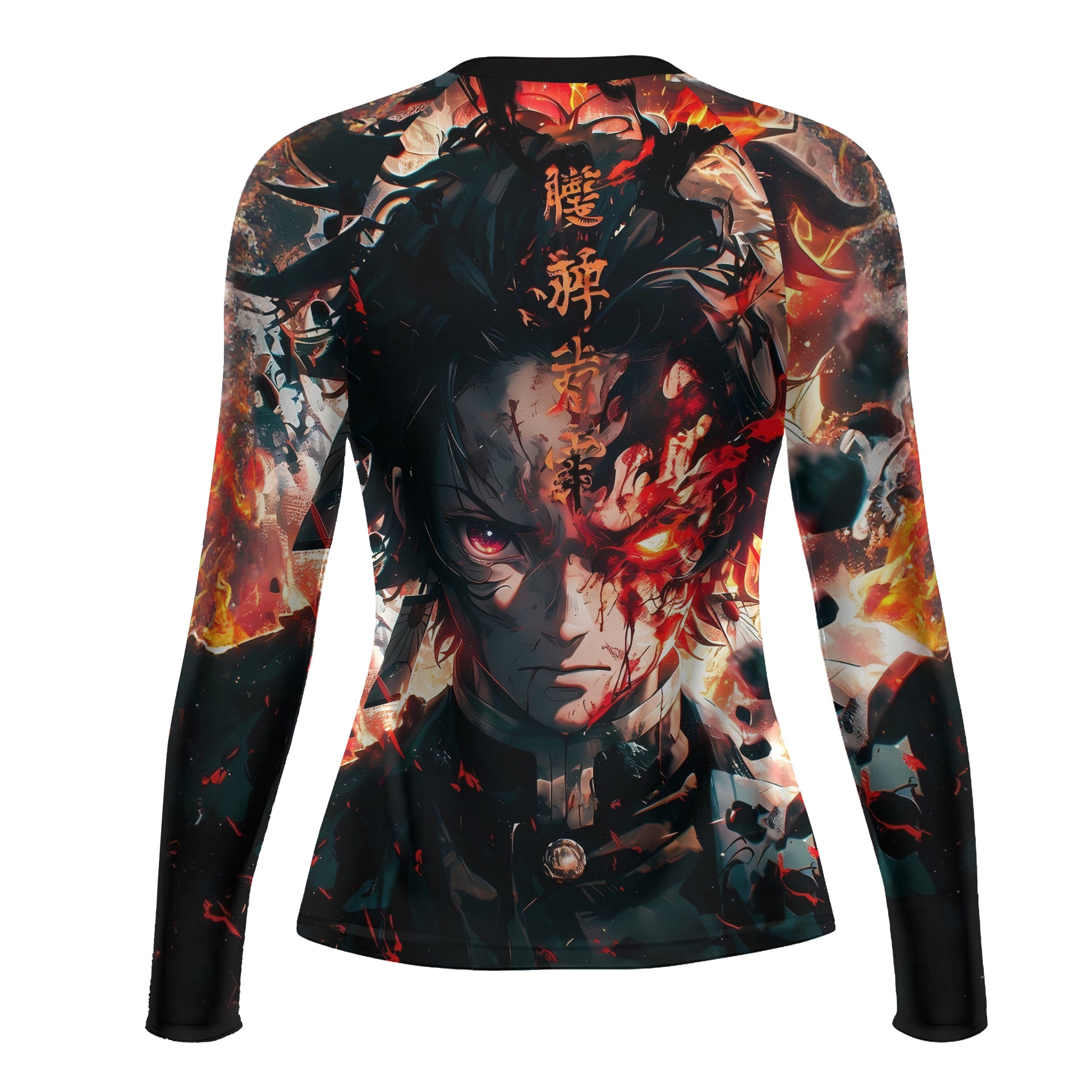 Demon Slayer Tanjiro Flame God Aura Rash Guard