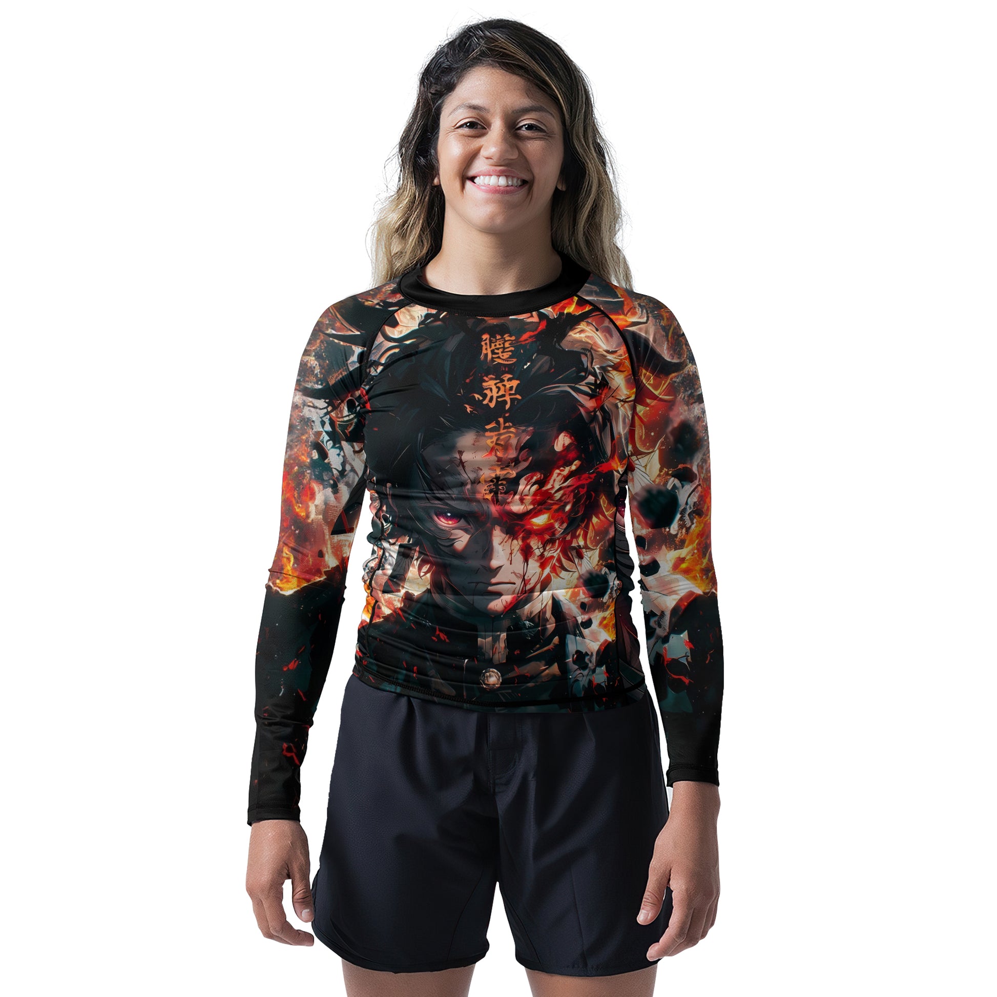 Demon Slayer Tanjiro Flame God Aura Rash Guard