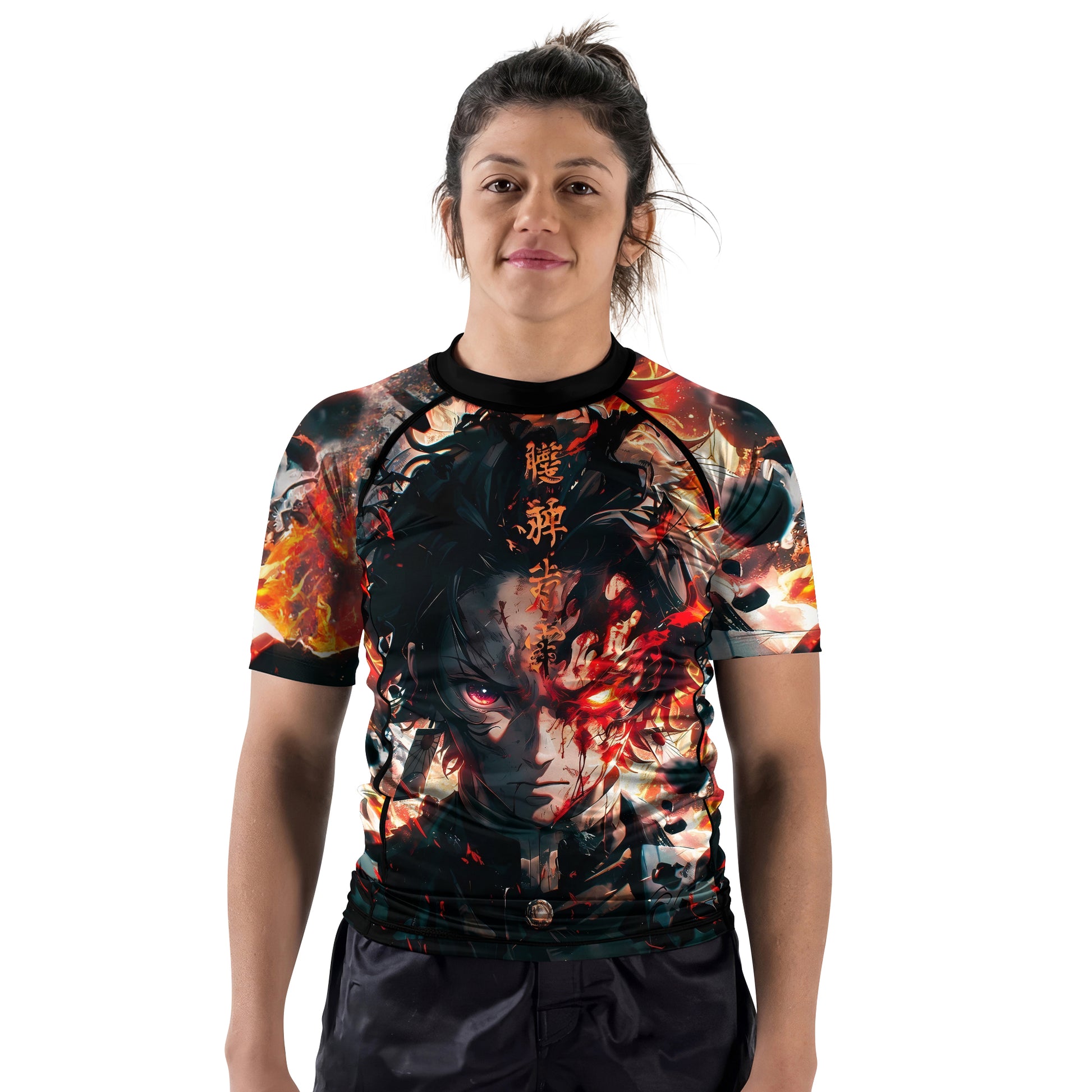 Demon Slayer Tanjiro Flame God Aura Rash Guard