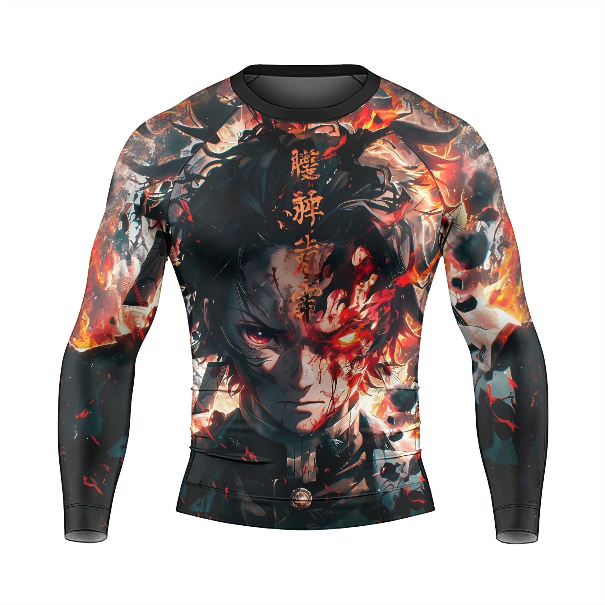 Demon Slayer Tanjiro Flame God Aura Rash Guard