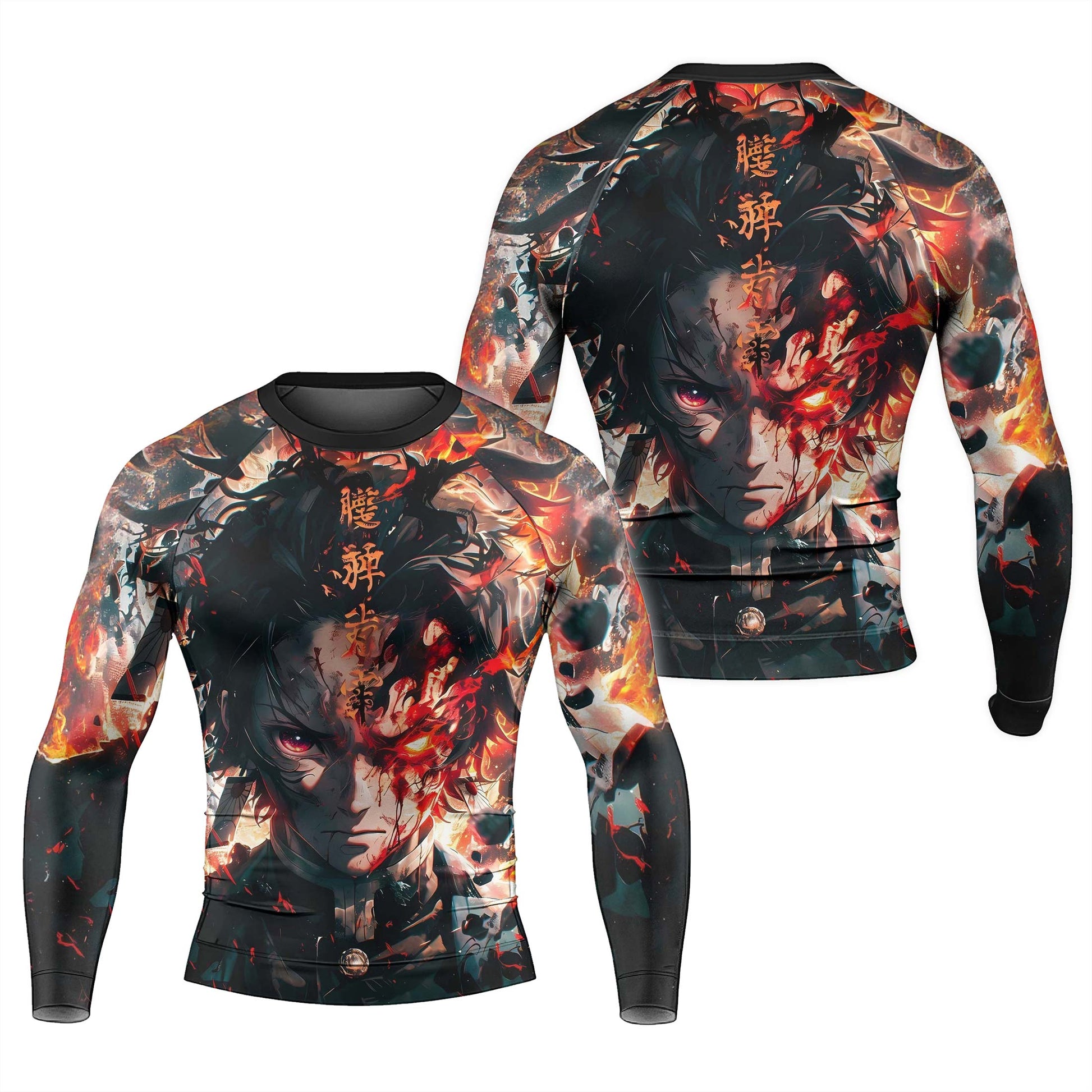 Demon Slayer Tanjiro Flame God Aura Rash Guard