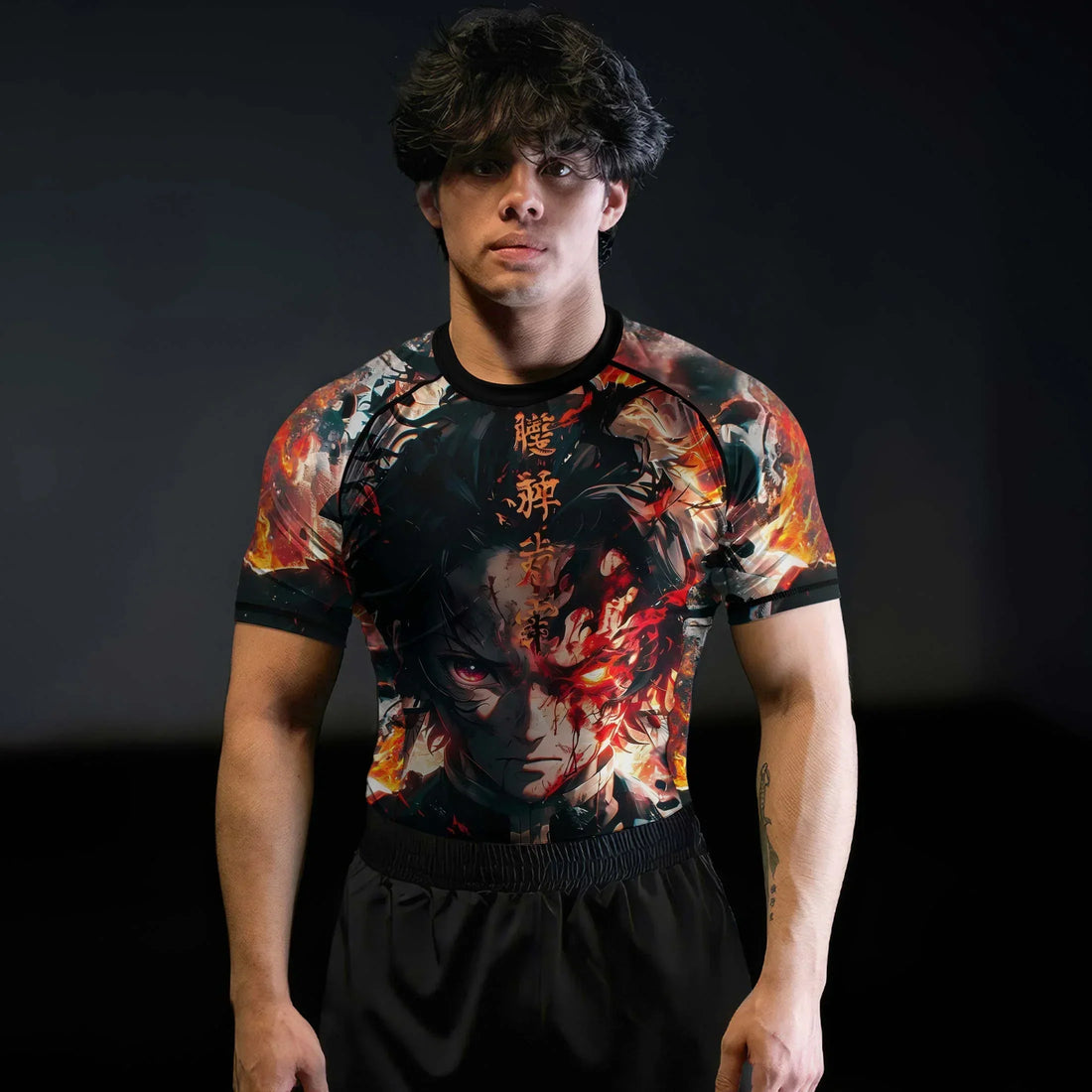 Slayer Rash Guard Demon Slayer Tanjiro Rash Guard for MMA & Fitness