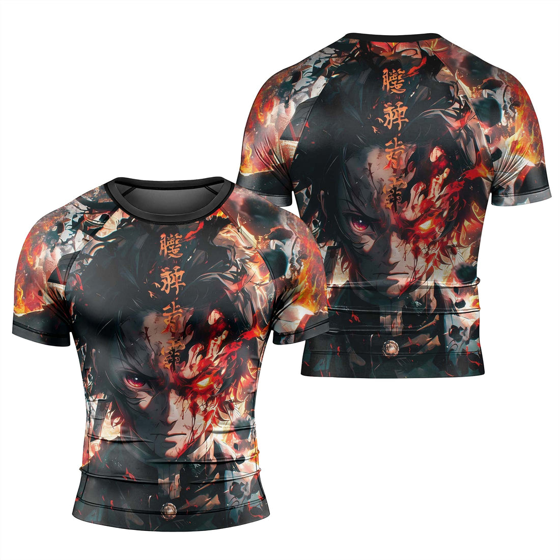 Demon Slayer Tanjiro Flame God Aura Rash Guard