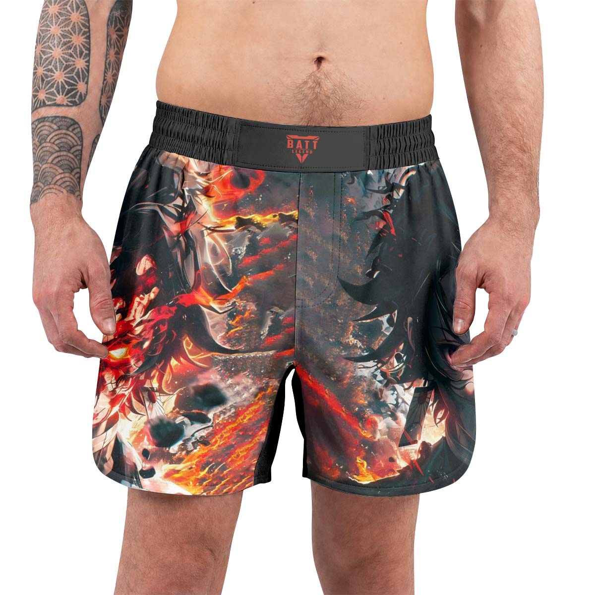 Demon Slayer Tanjiro Flame God Aura Grappling Shorts