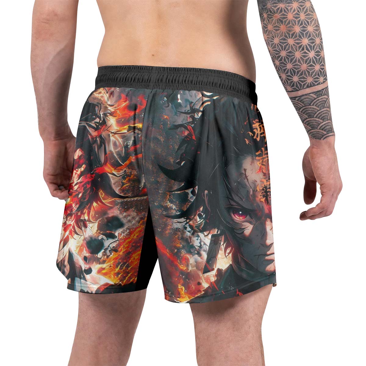 Demon Slayer Tanjiro Flame God Aura Grappling Shorts