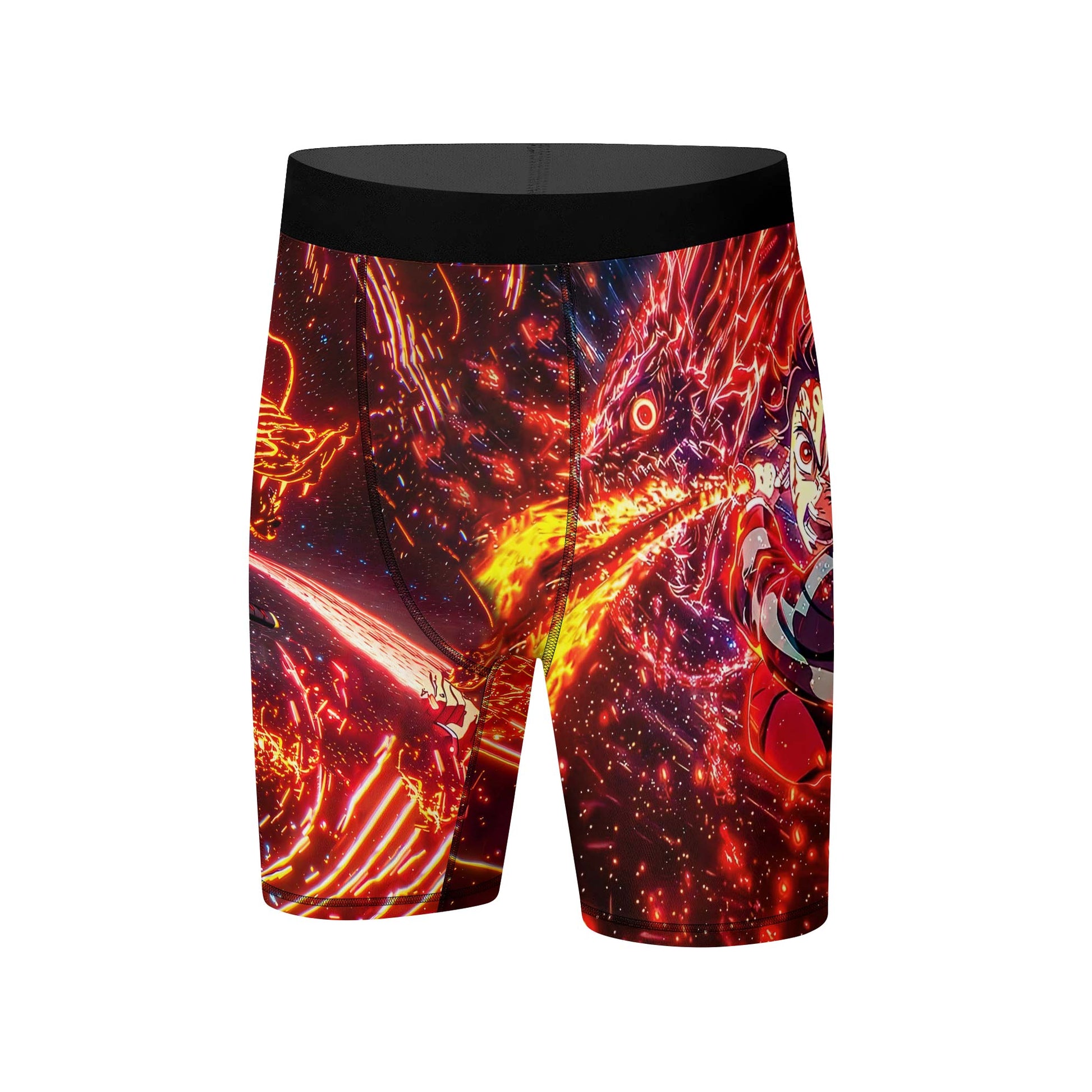 Demon Slayer Tanjiro Sun Halo Dragon Dance Compression Shorts