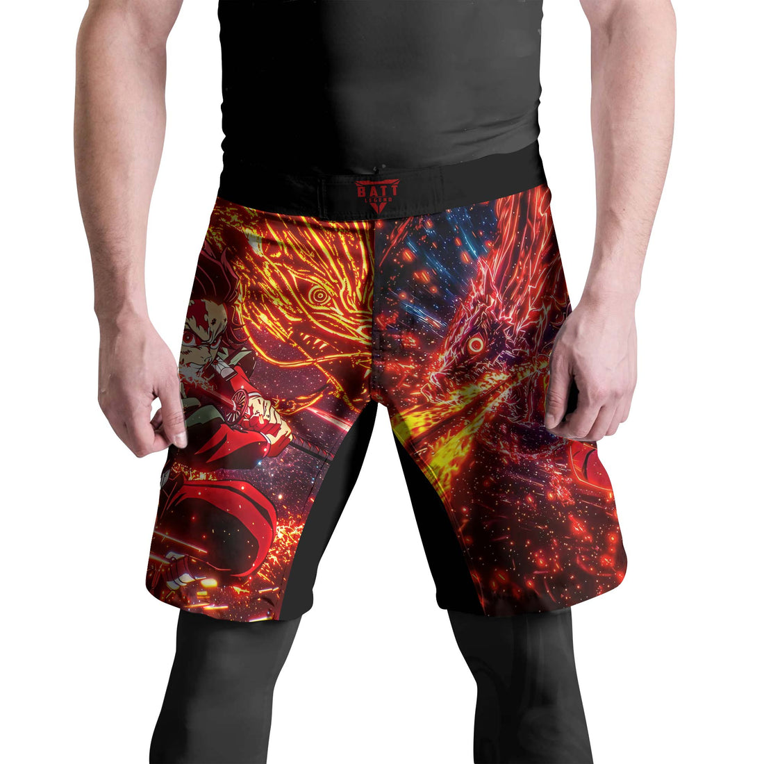 Demon Slayer Tanjiro Sun Halo Dragon Dance Fight Shorts