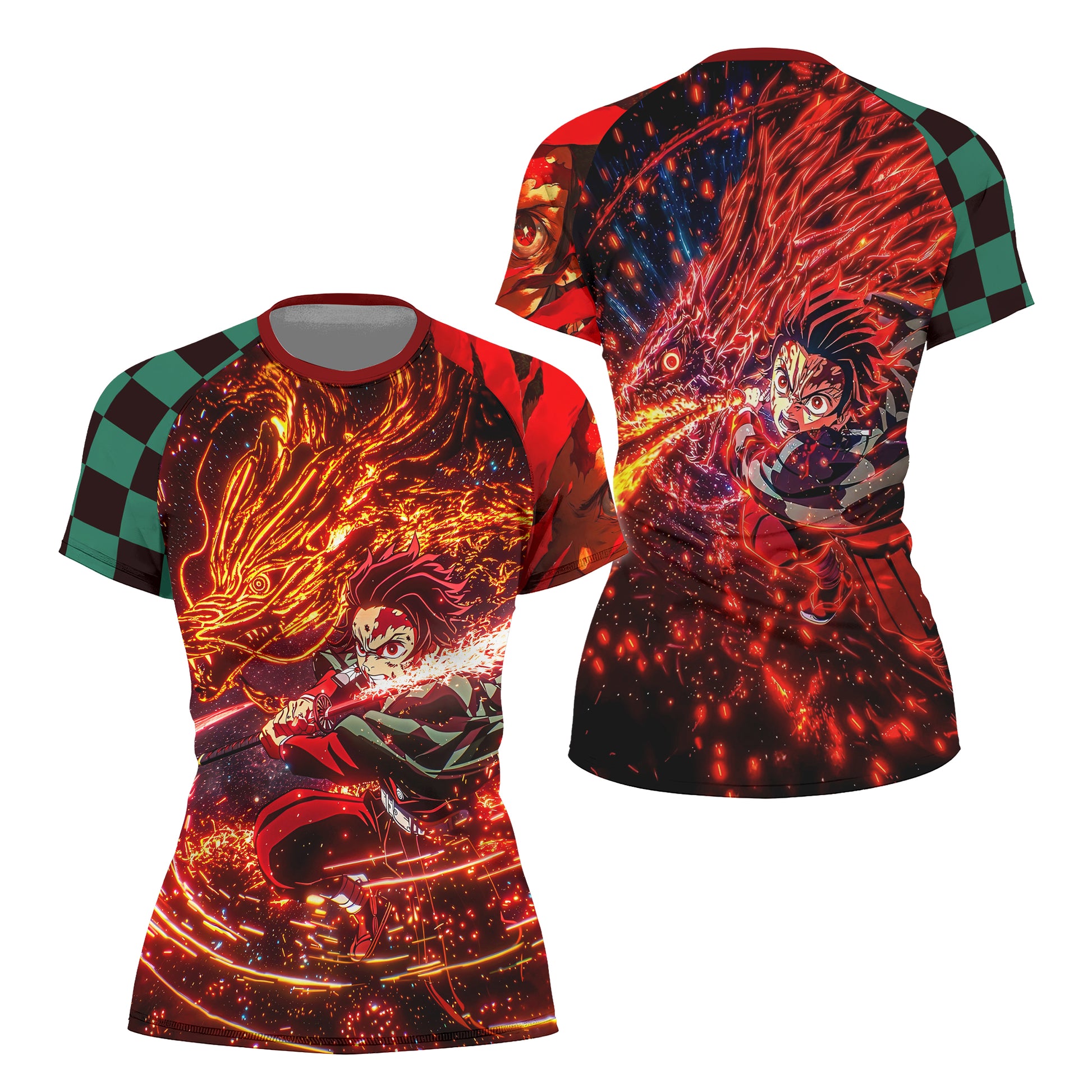 Demon Slayer Tanjiro Sun Halo Dragon Dance Rash Guard