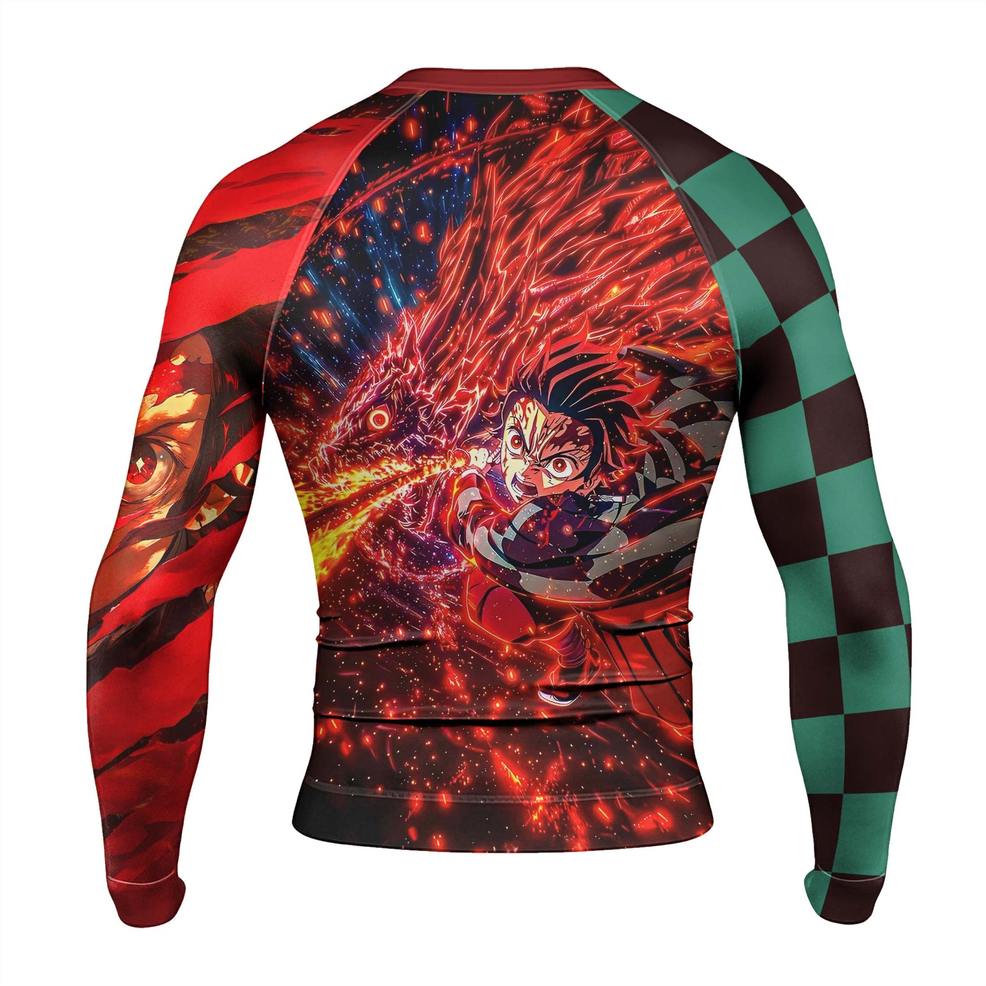 Demon Slayer Tanjiro Sun Halo Dragon Dance Rash Guard