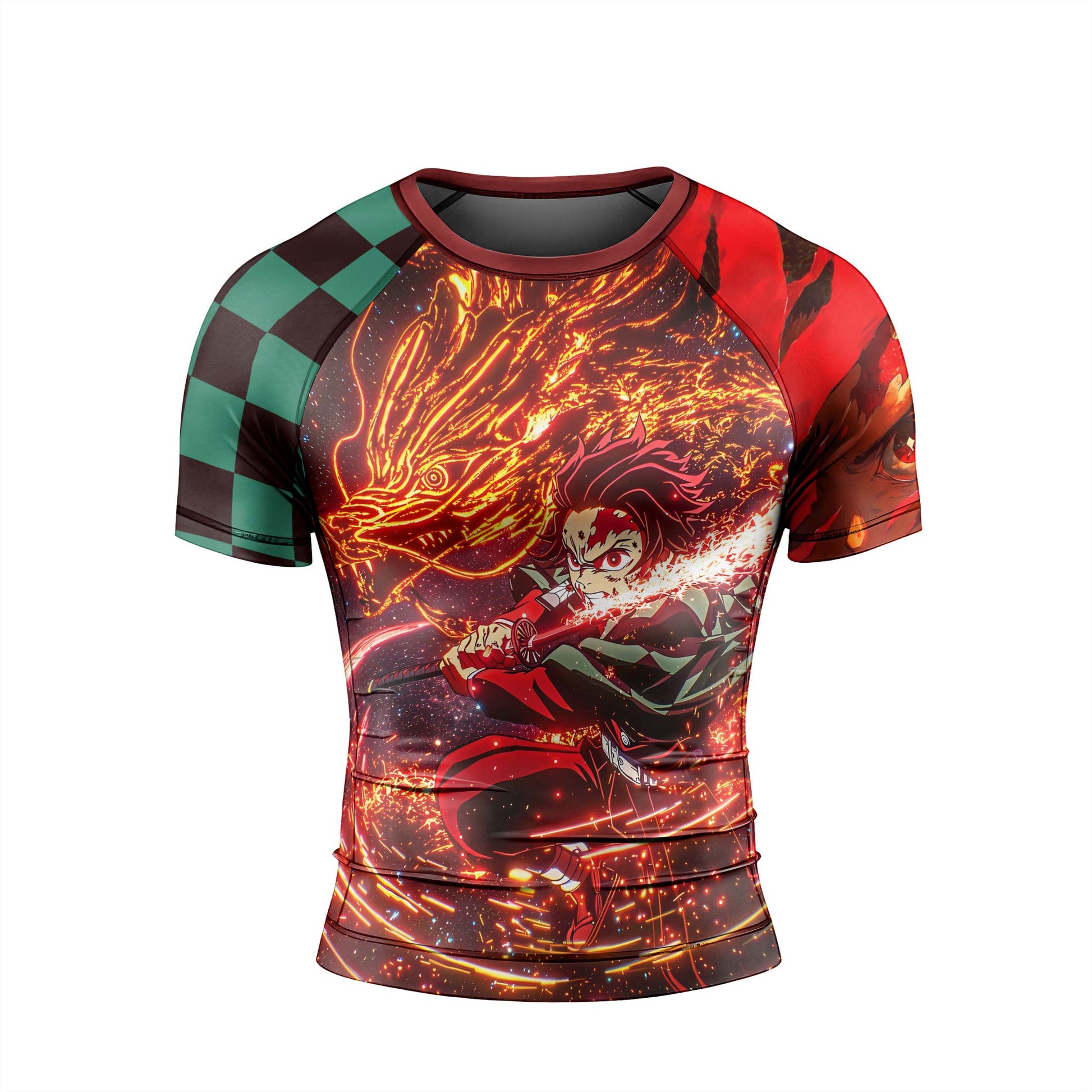 Demon Slayer Tanjiro Sun Halo Dragon Dance Rash Guard