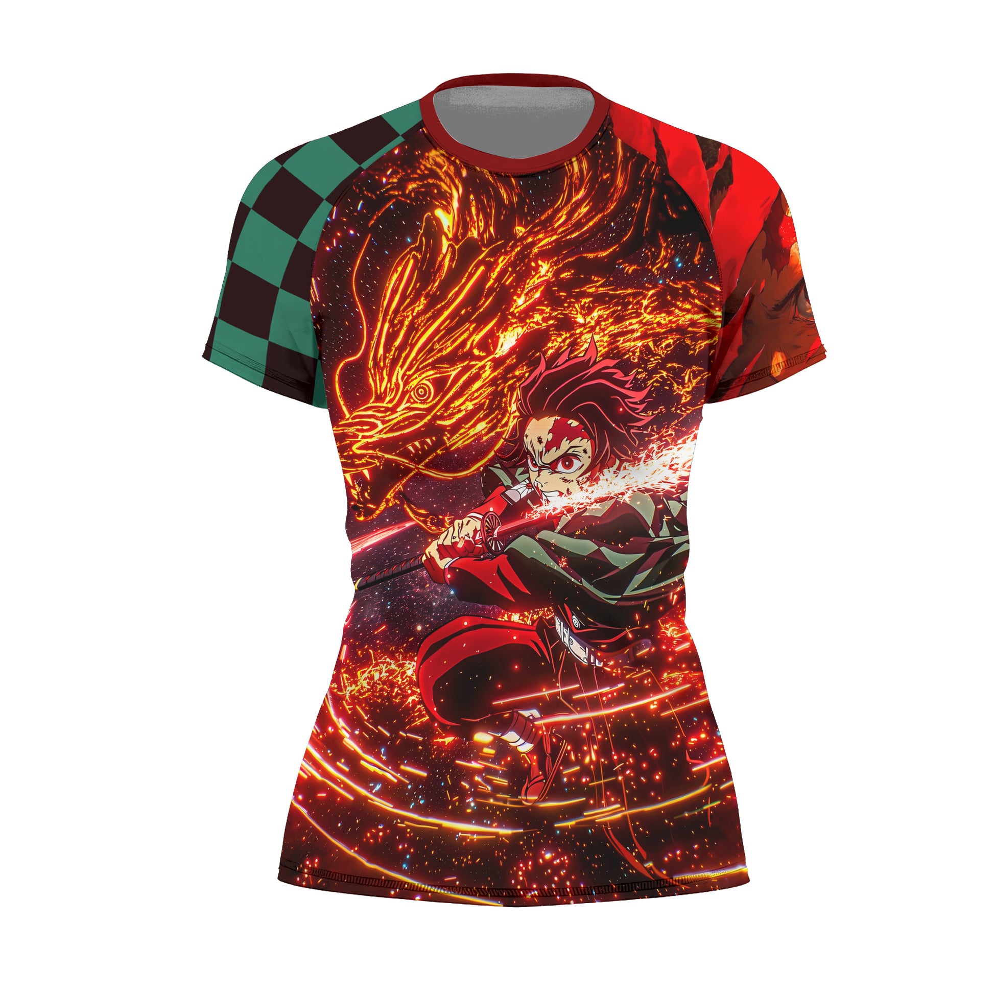 Demon Slayer Tanjiro Sun Halo Dragon Dance Rash Guard