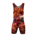 Demon Slayer Tanjiro Sun Halo Dragon Dance Wrestling Singlet