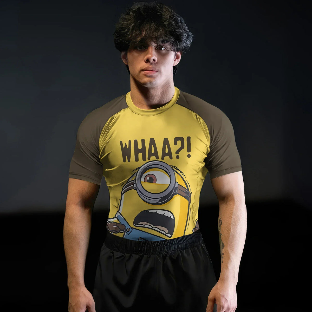 Despicable Me Minion Whaaa Rash Guard for Athletes