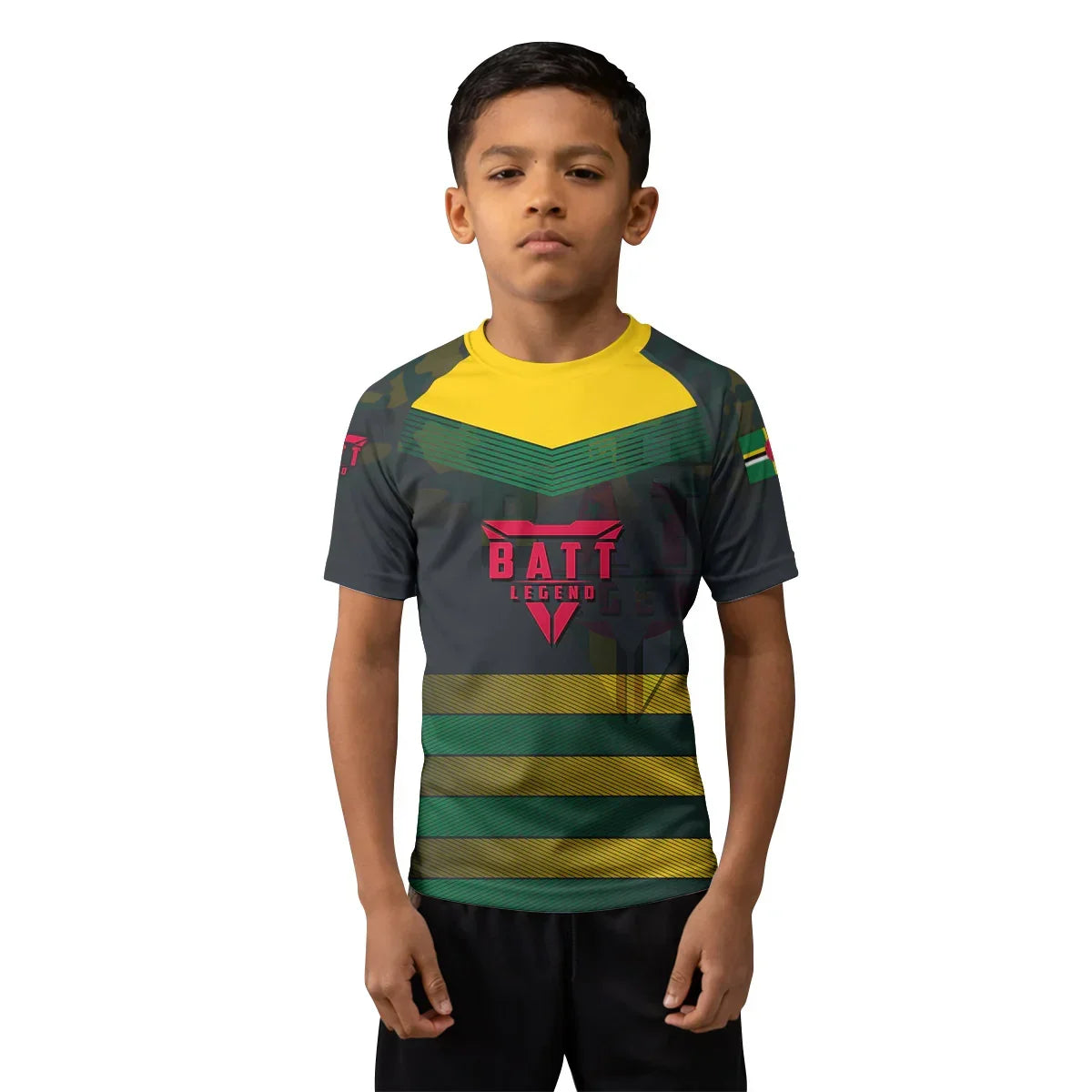 Dominica Skull Fighter Kids Rash Guard