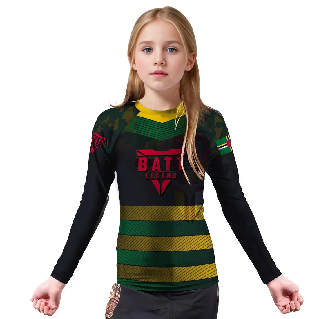 Dominica Skull Fighter Kids Rash Guard