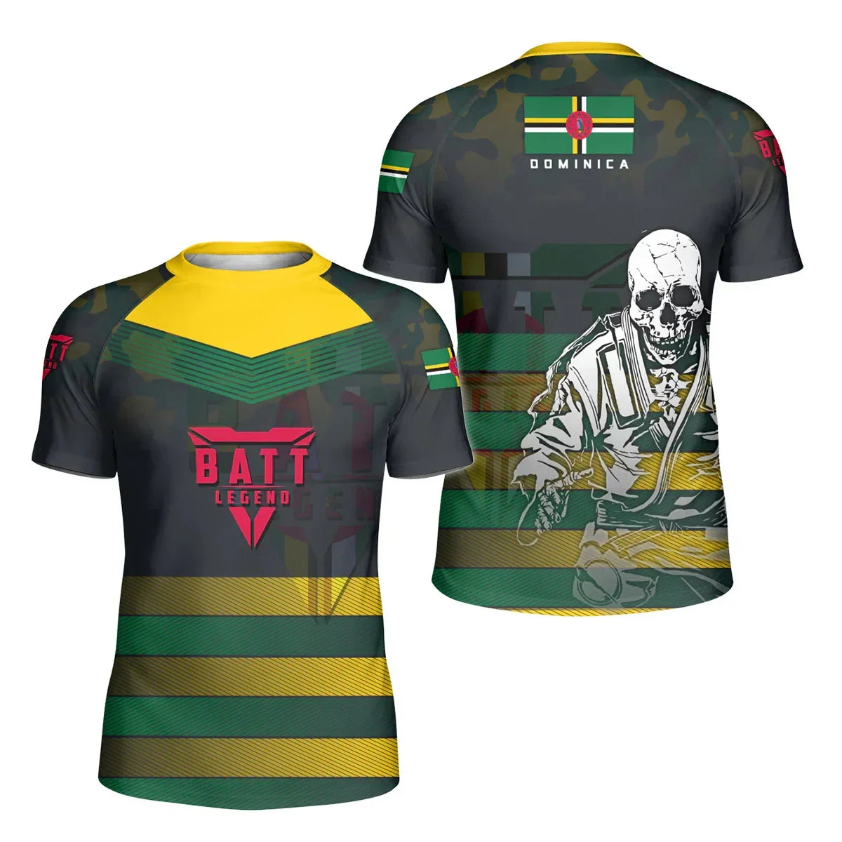 Dominica Skull Fighter Kids Rash Guard