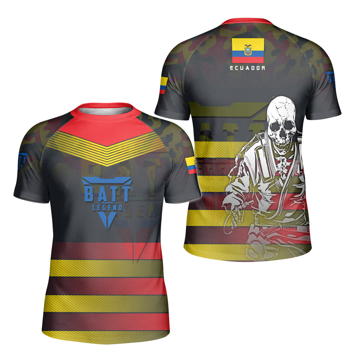 Ecuador Skull Fighter Kids Rash Guard